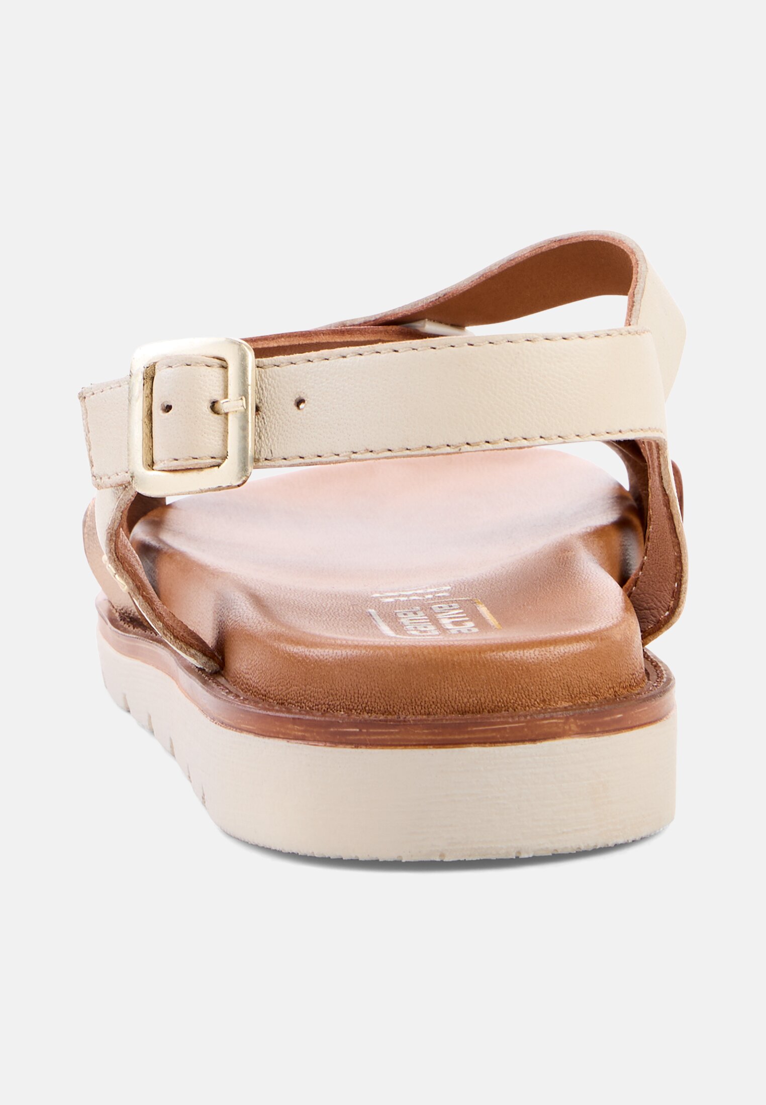 Damen Sandale mit Lederfußbett Braun vorne nah