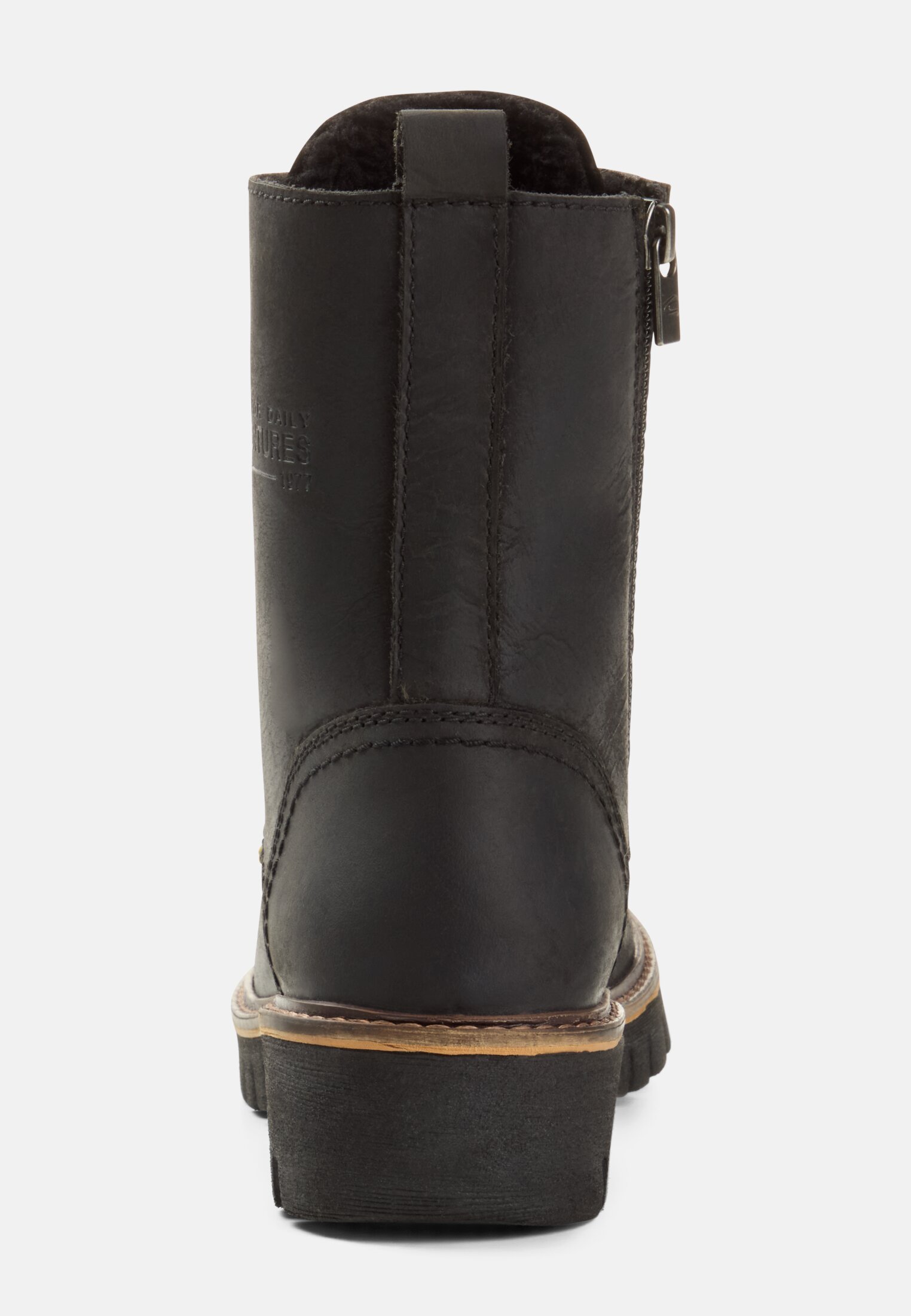 Damen Stiefelette aus echtem Leder Schwarz vorne nah