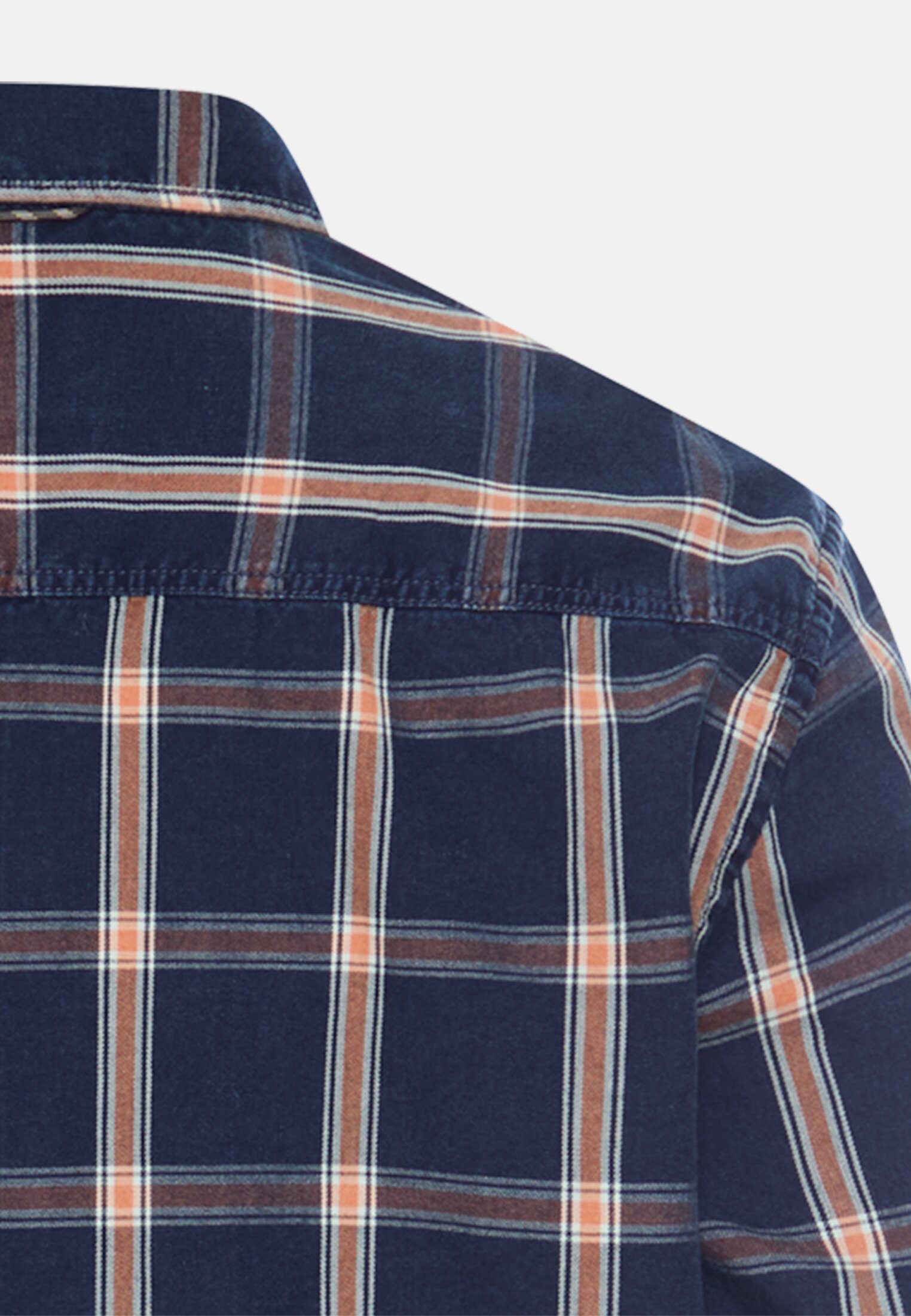 Men Shirt with chest pockets Blue-orange close back