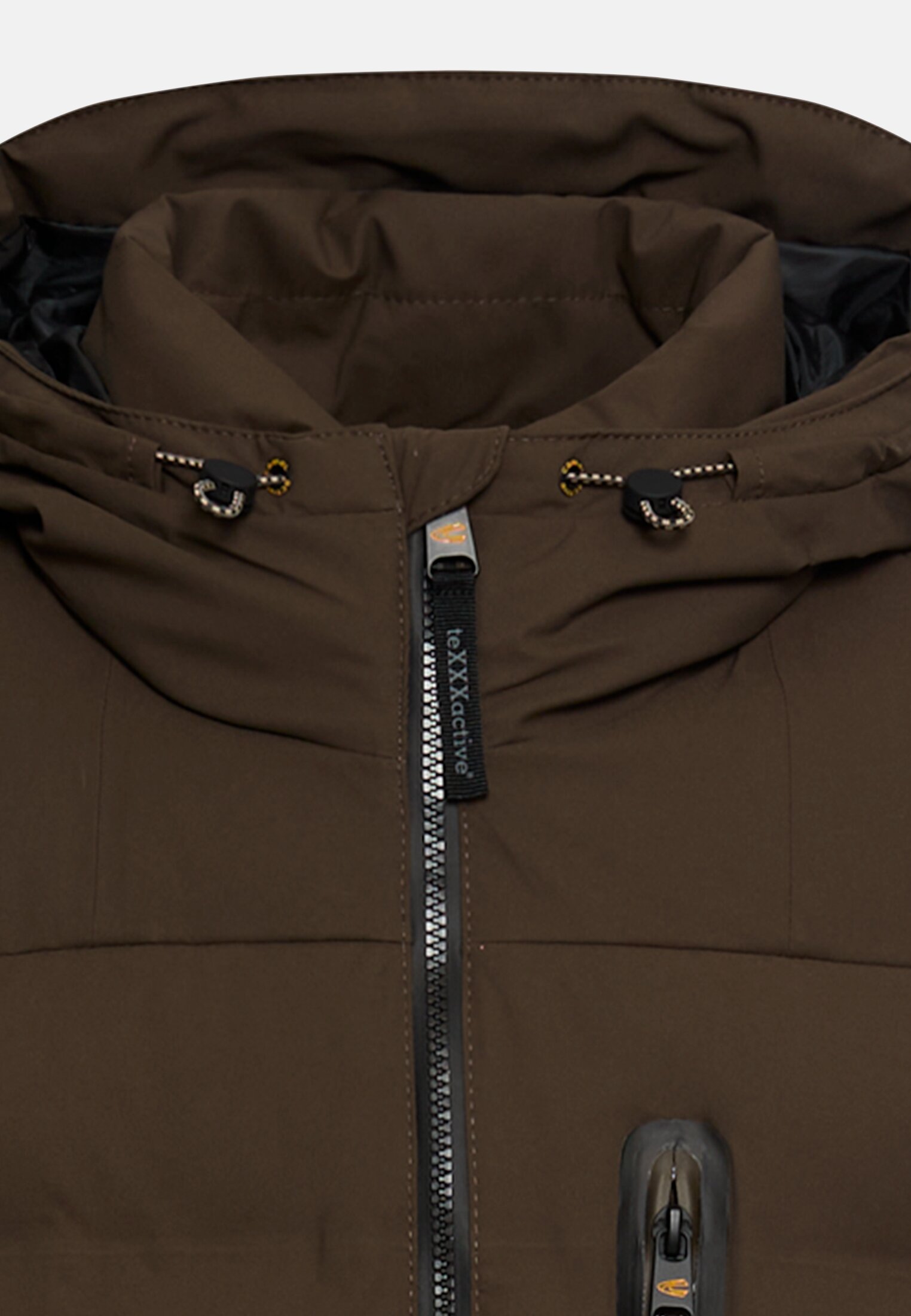 Heren teXXXactive®  Functionele jas met verstelbare zoom en capuchon Donkerbruin front dichtbij