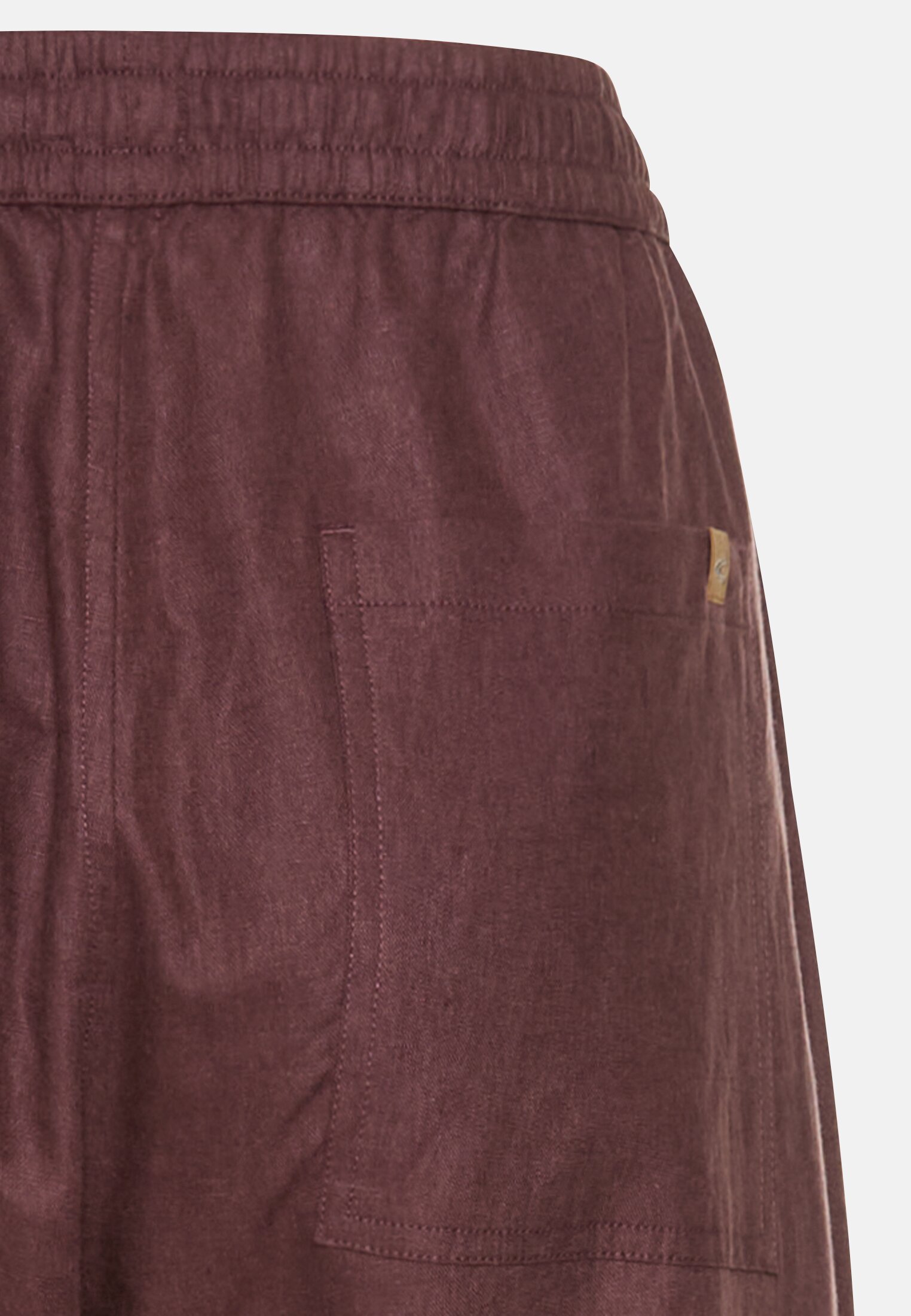 MI_377410-5S76-26_4G-00 Damen Relaxed Fit Hose aus einem Leinenmix Rot hinten nah