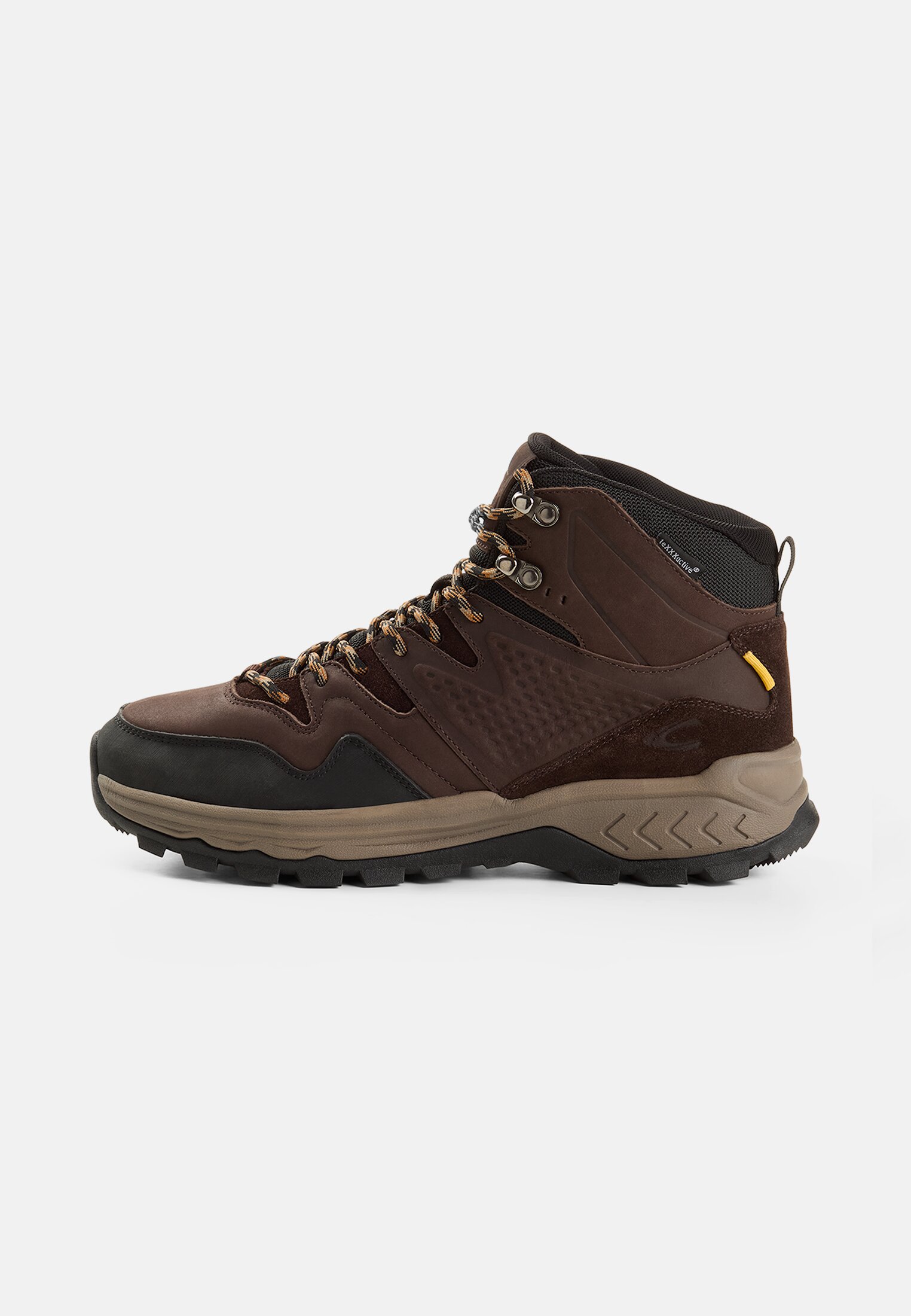 Herren Wanderschuh mit robuster Profilsohle Braun frontal vorn
