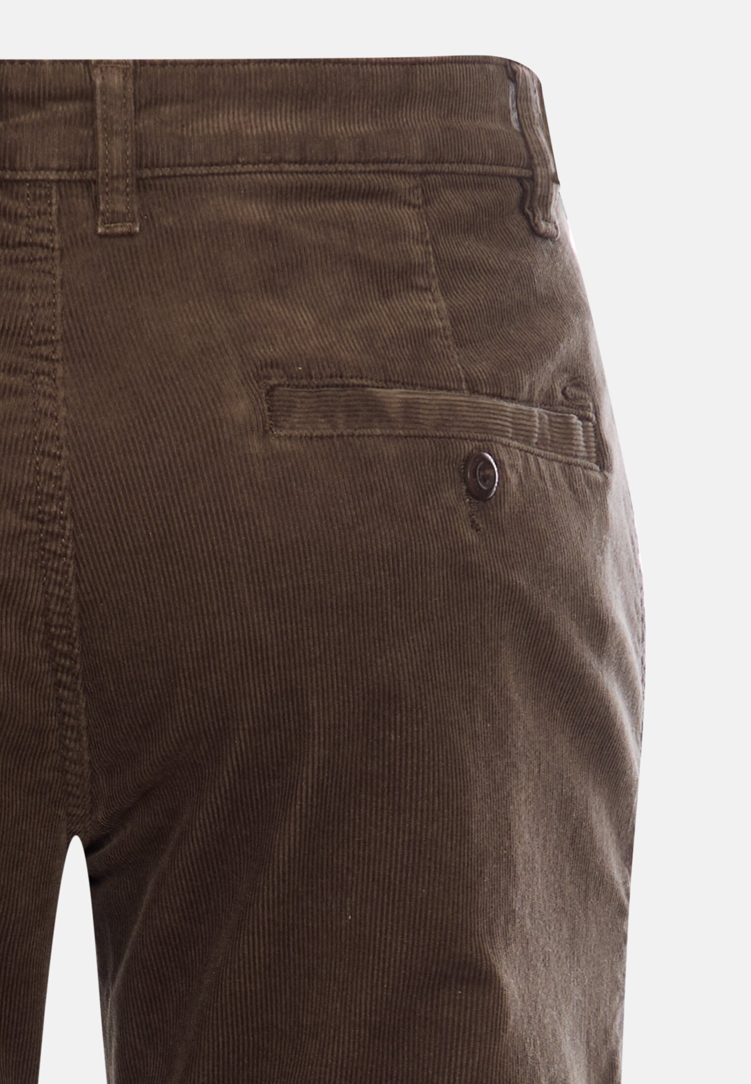 Herren Relaxed Fit Chino mit wärmenden Futter Olivgrün hinten nah