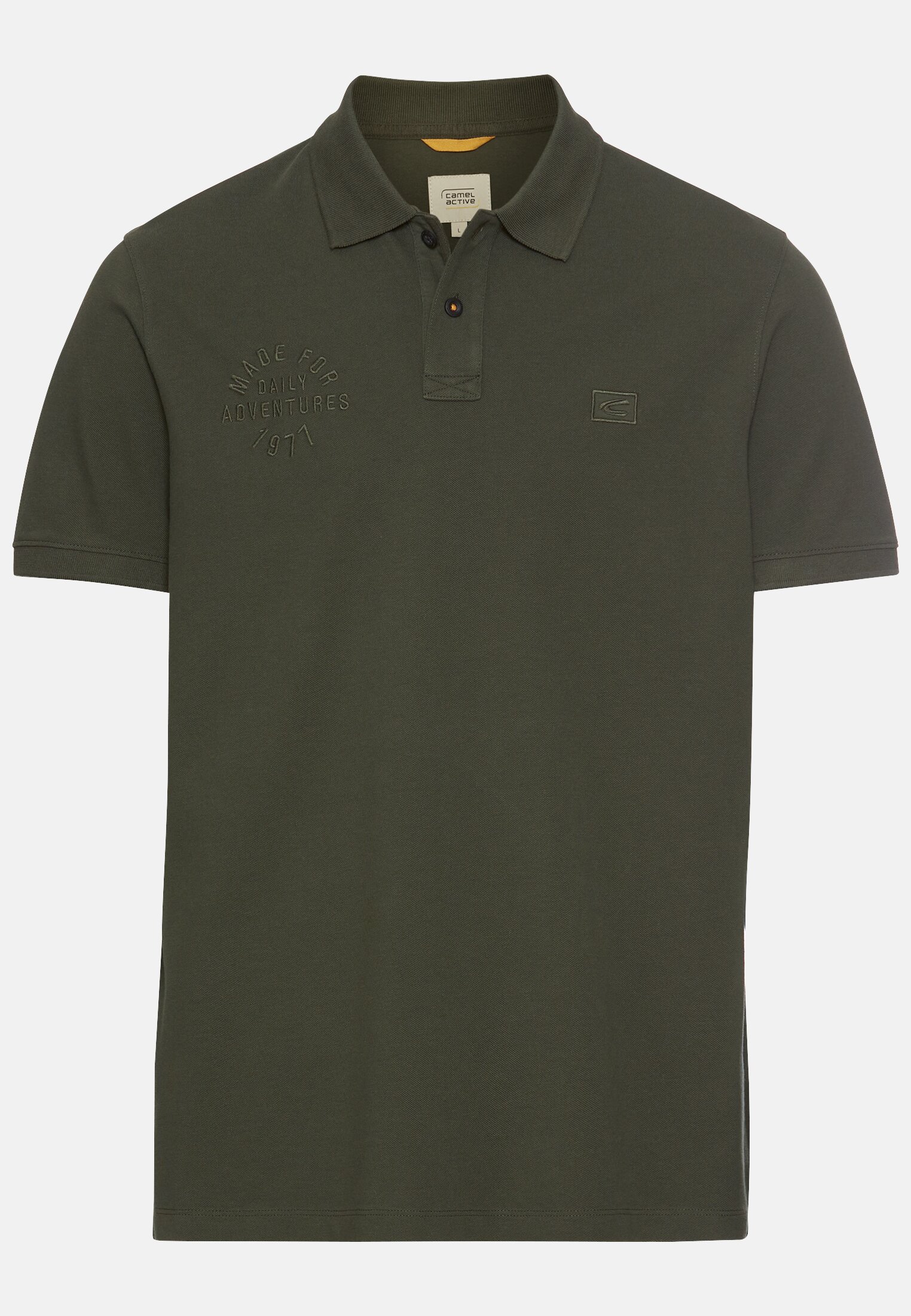 MI_0992F-5P93-91_0G-00 Herren Kurzarm Poloshirt aus Baumwolle Dunkelgrün frontal vorn