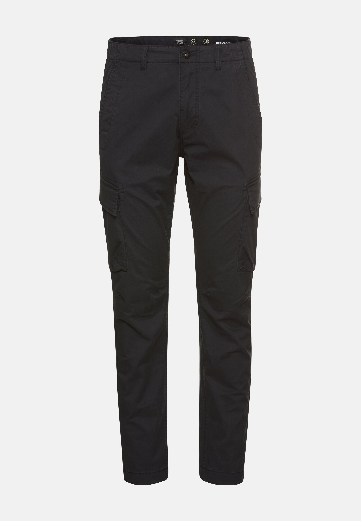 Herren Cargo Regular Fit Hose aus Baumwollmix Schwarz frontal vorn