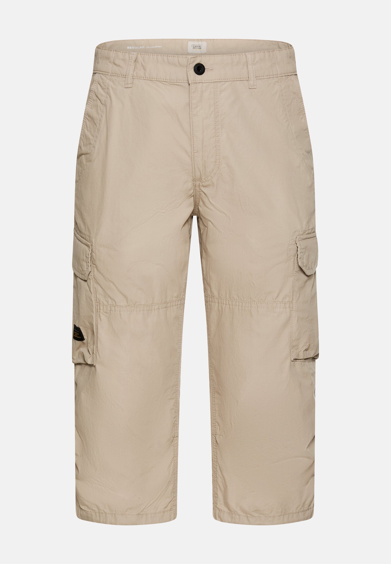 Men Cargo shorts made from pure cotton Beige frontal front
