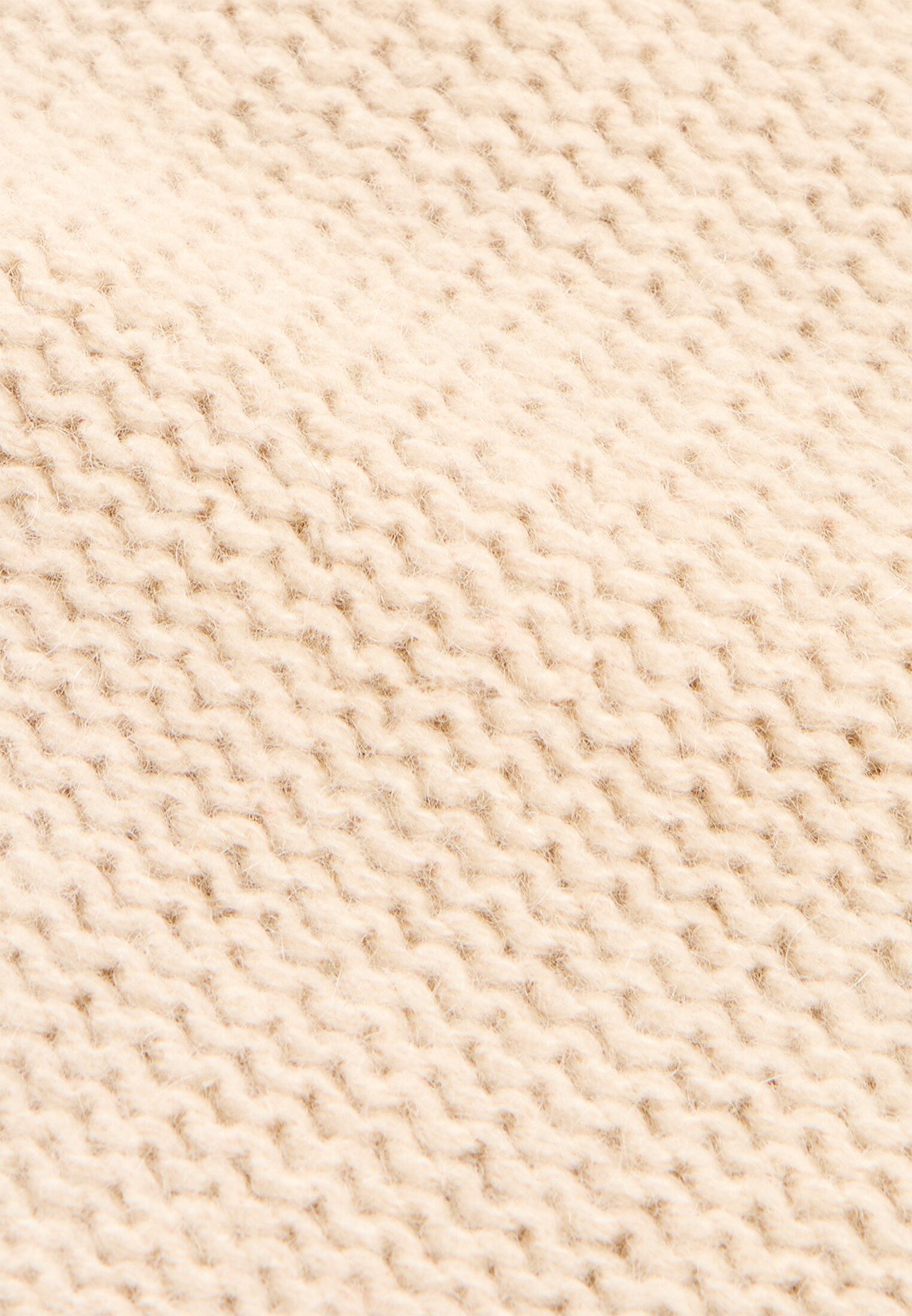 Vrouwen Gebreide Muts van kasjmier Beige frontaal van boven