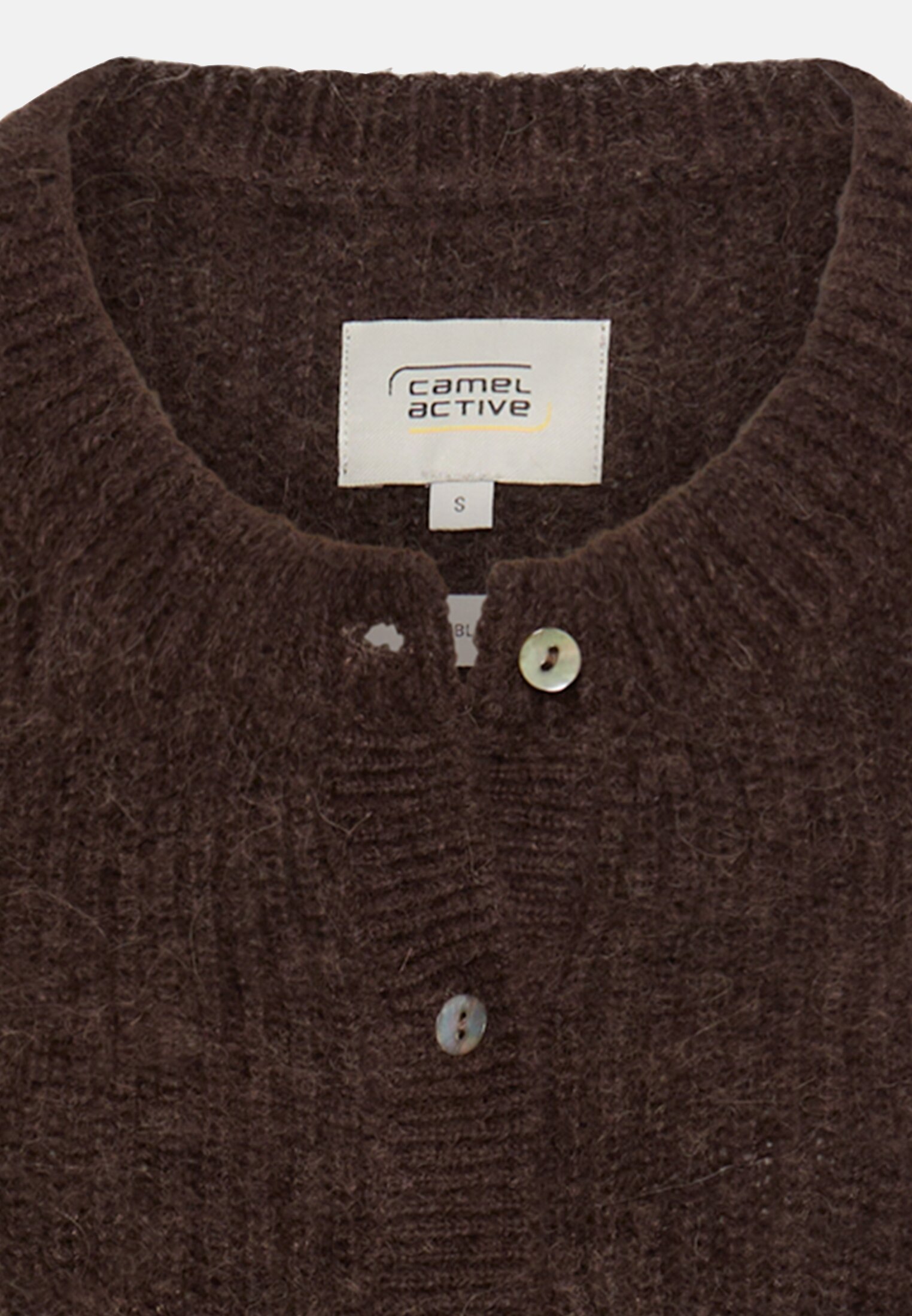 Women Knitted vest with button placket Brown front close