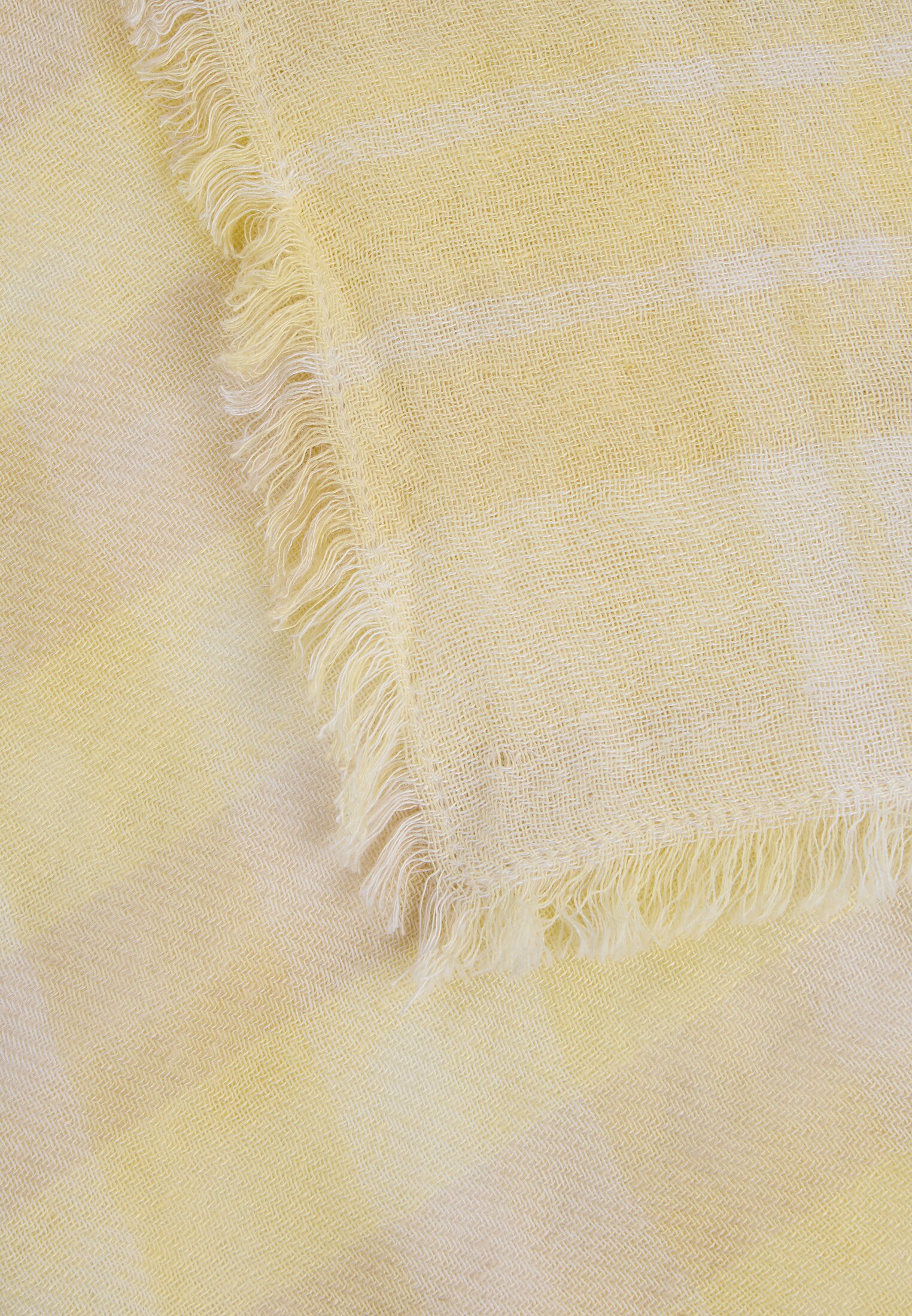 Vrouwen Sjaal van katoenmix Citroengeel front dichtbij