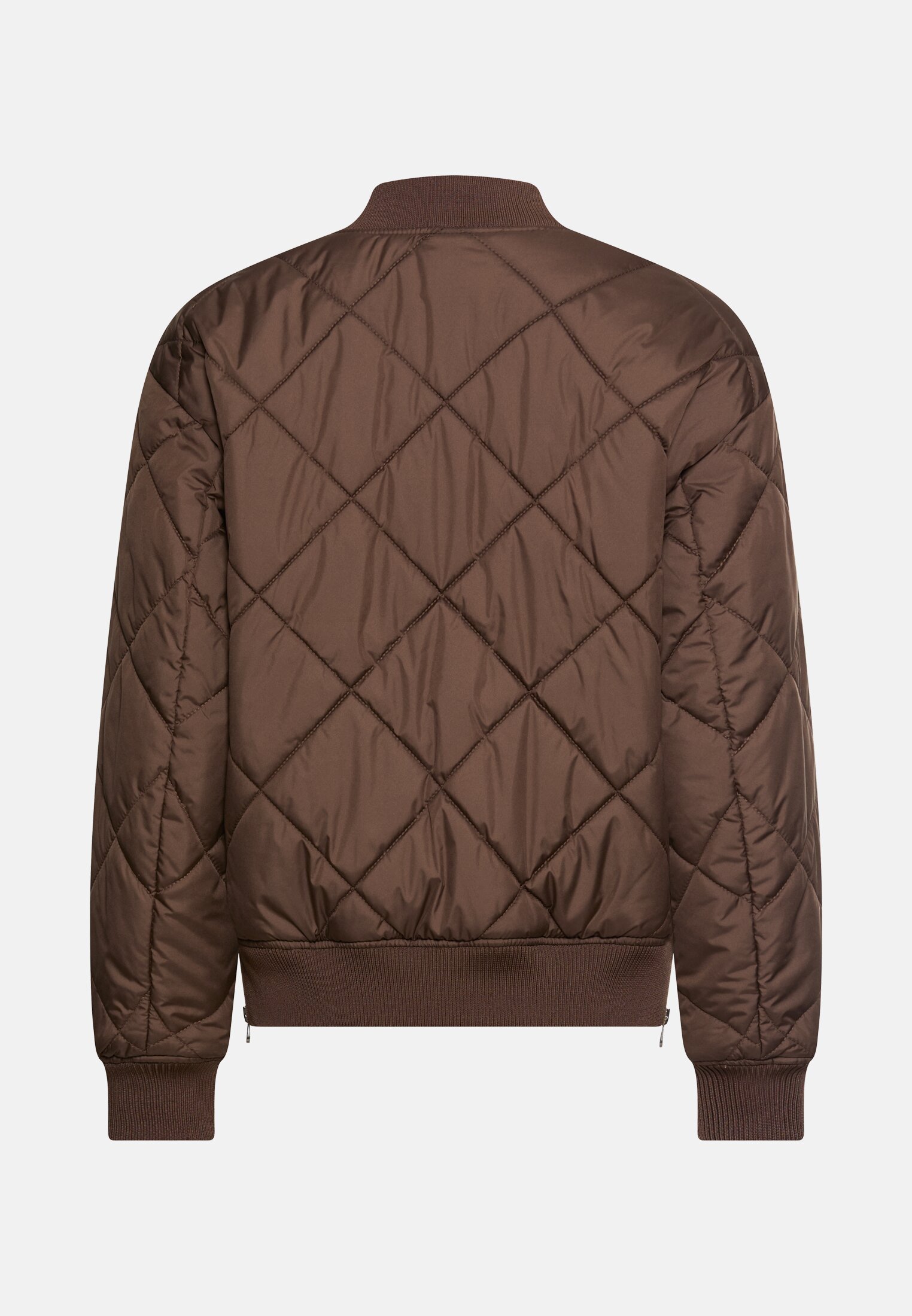 Women Oversized bomber jacket with printed lining Brown frontal back