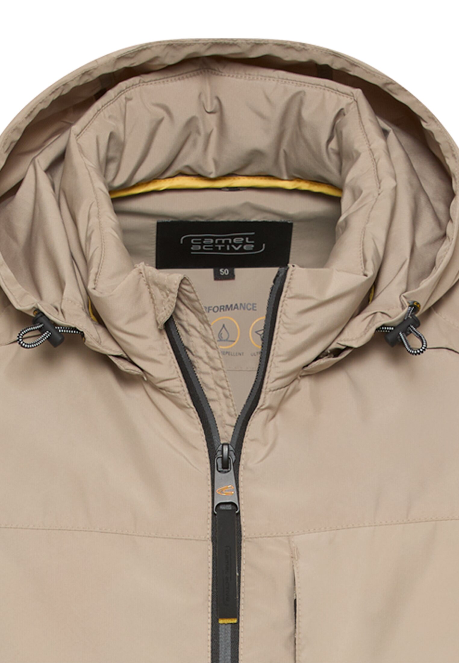 Men Transitional jacket made from particularly lightweight material Beige front close