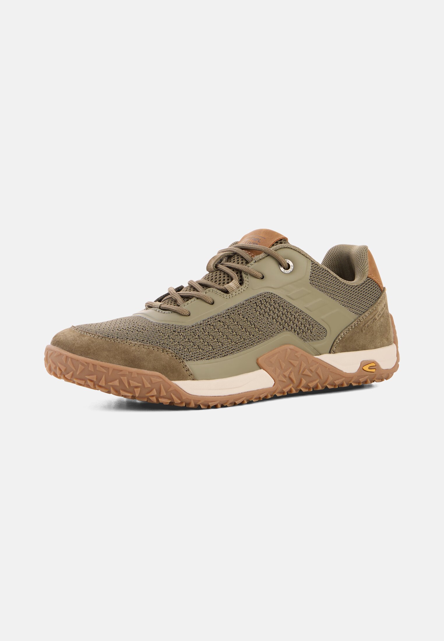Men Low sneaker with flexible soft sole Khaki frontal back