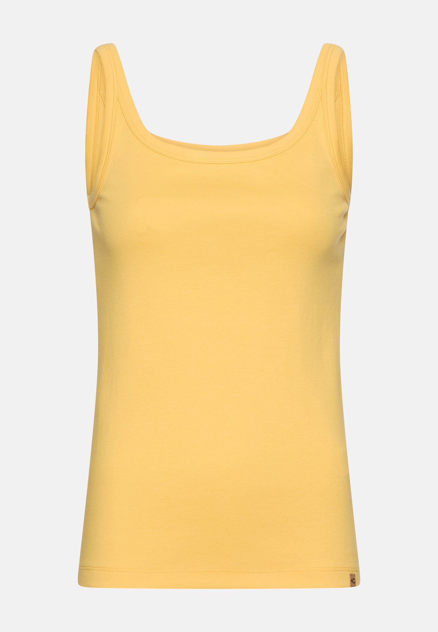 Women Fitted top made of pure cotton Yellow frontal front