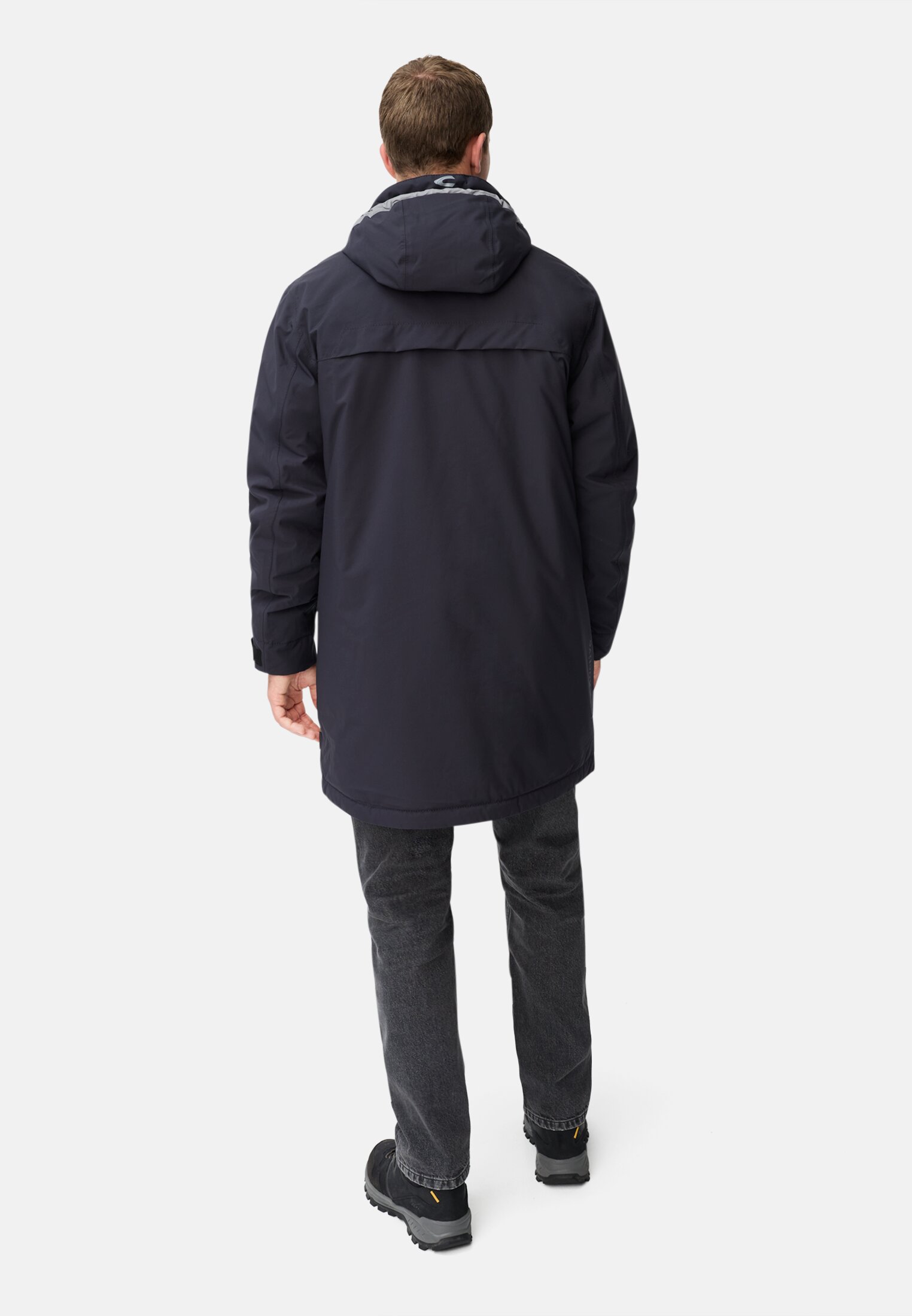 Men teXXXactive® coat with hood Navy blue worn back