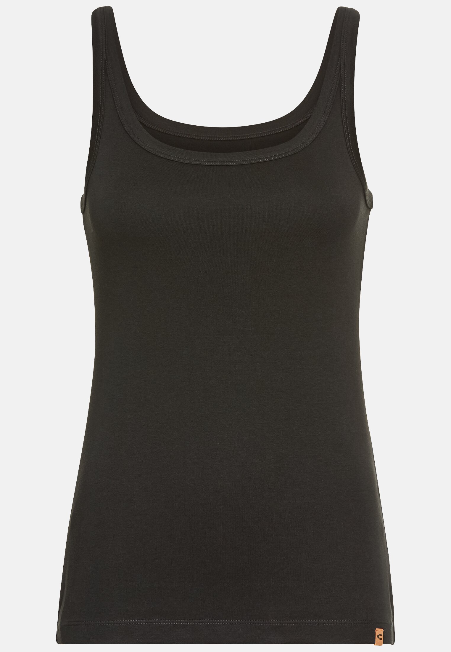 Women Basic top made of pure cotton Black frontal front