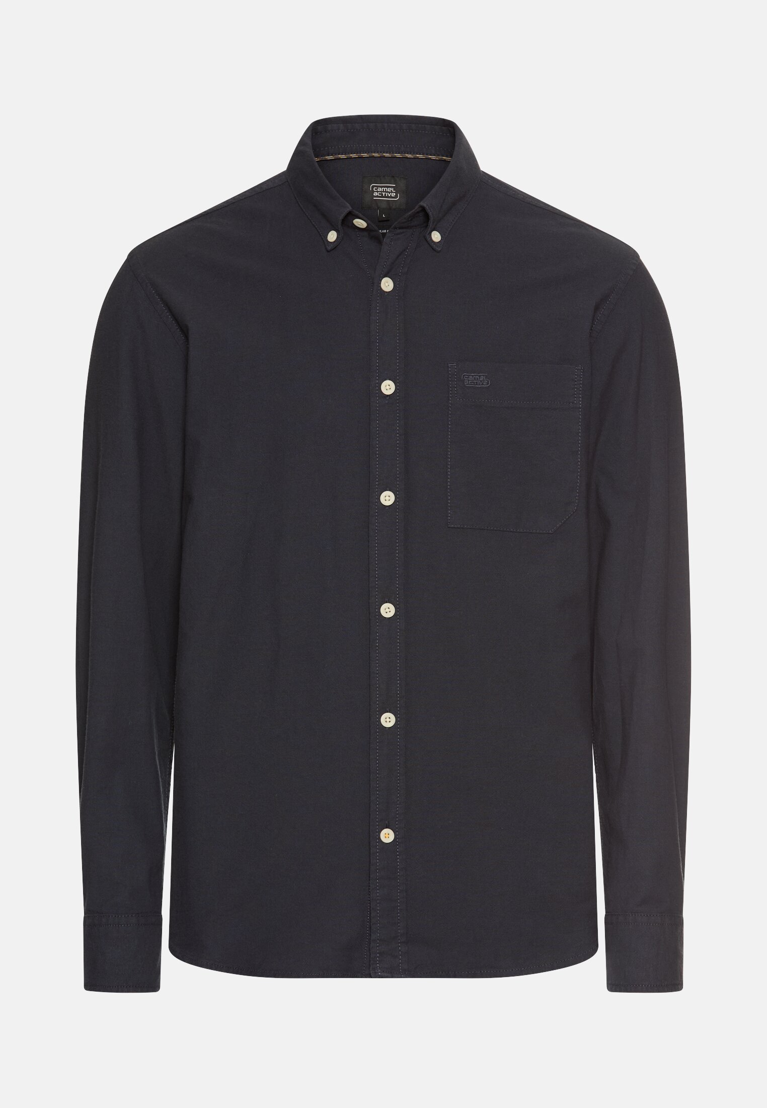 Herren Langarm Shirt mit antibakterieller Funktion Navyblau frontal vorn