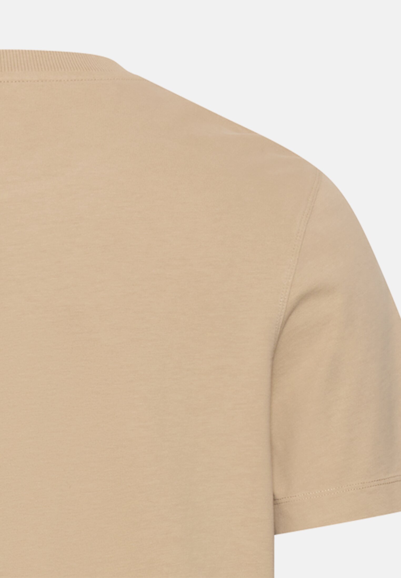 Herren T-Shirt mit Motivprint Beige hinten nah