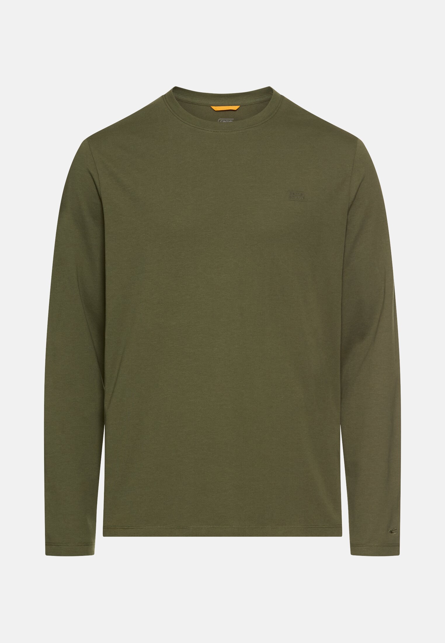 Herren fleXXXactive® Langarmshirt aus einem Baumwollmix Waldgrün frontal vorn