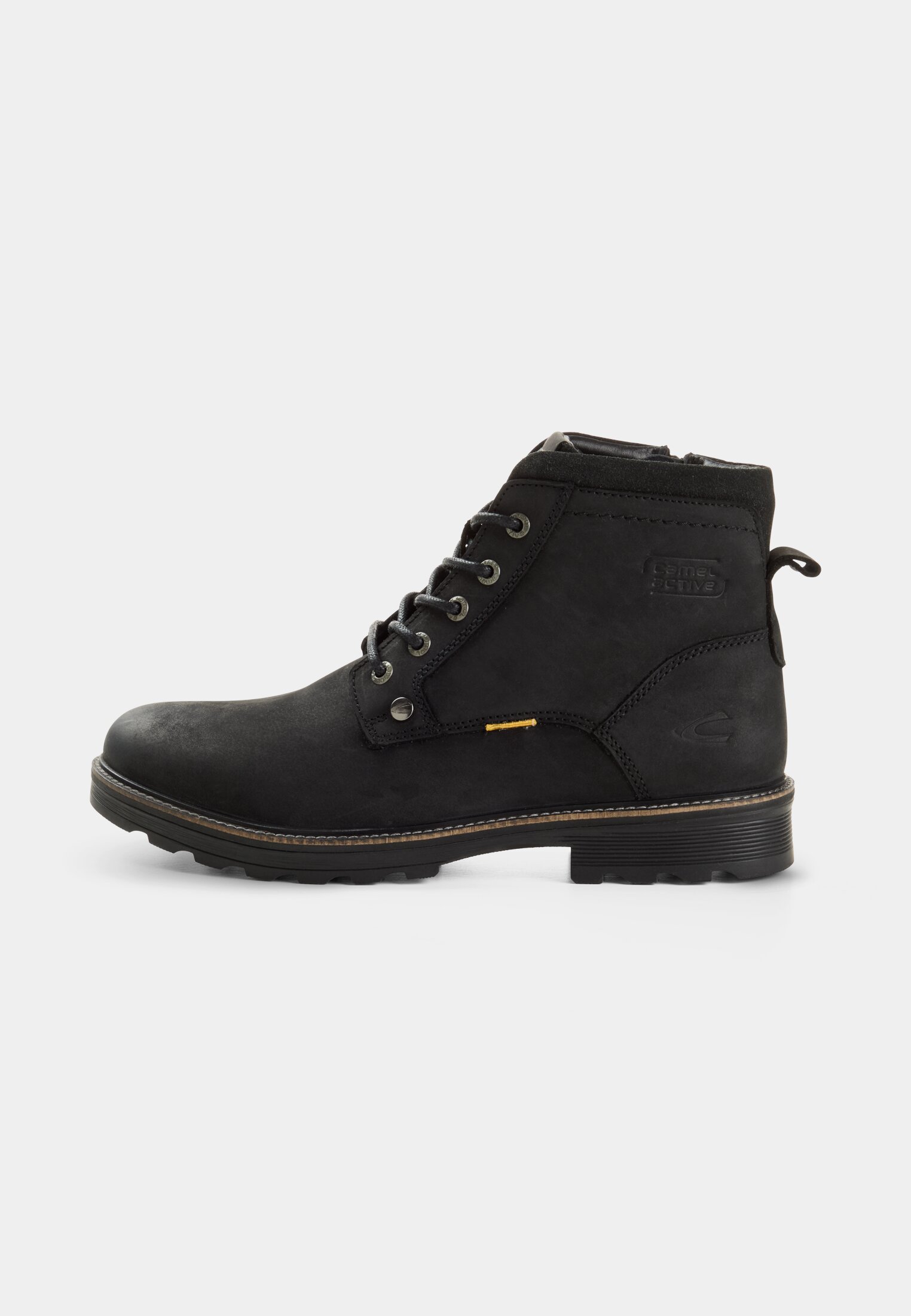 Herren FLOW Boot aus echtem Leder Schwarz frontal vorn