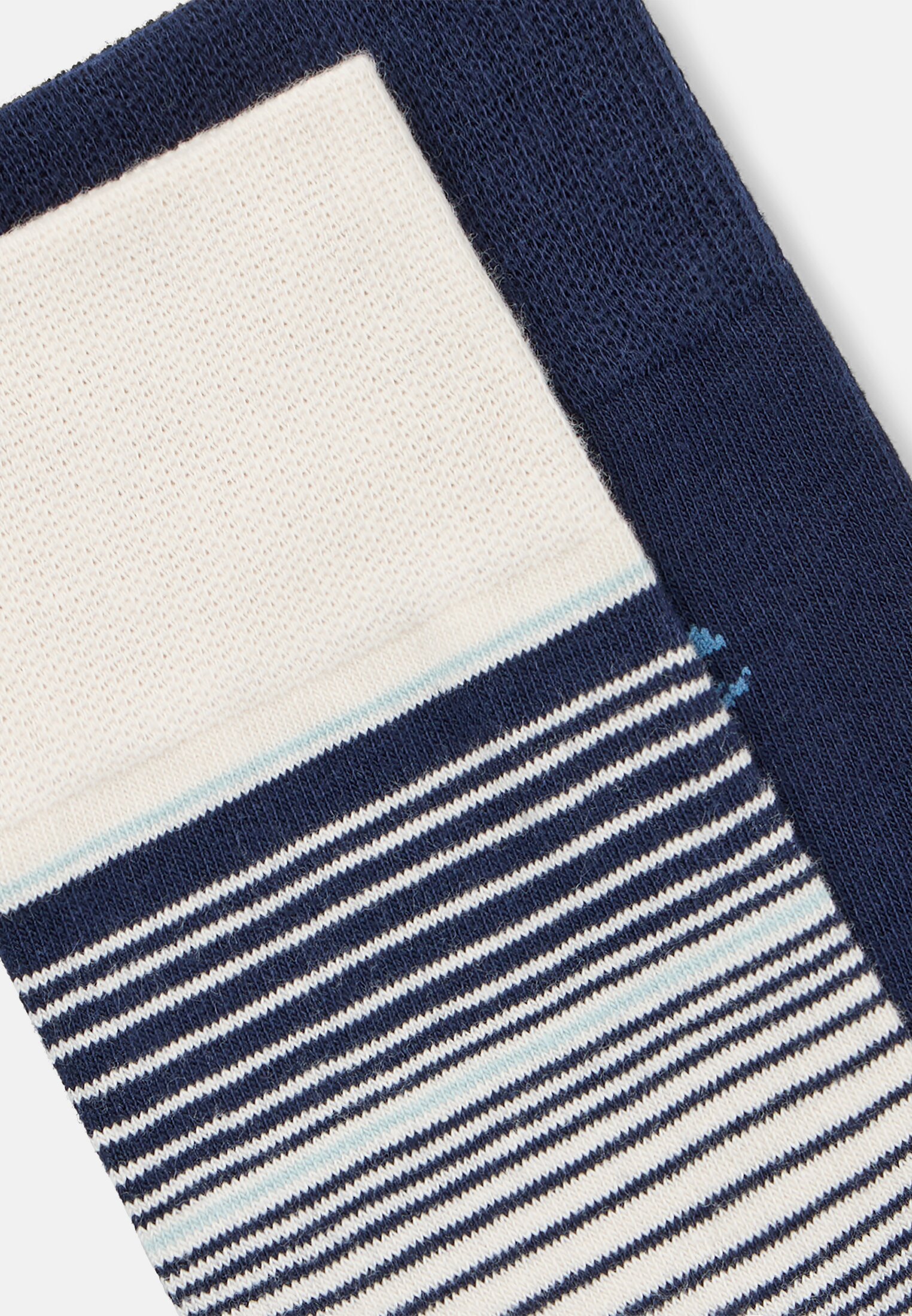 Men Pack of 2 socks in striped and plain designs Blue close back