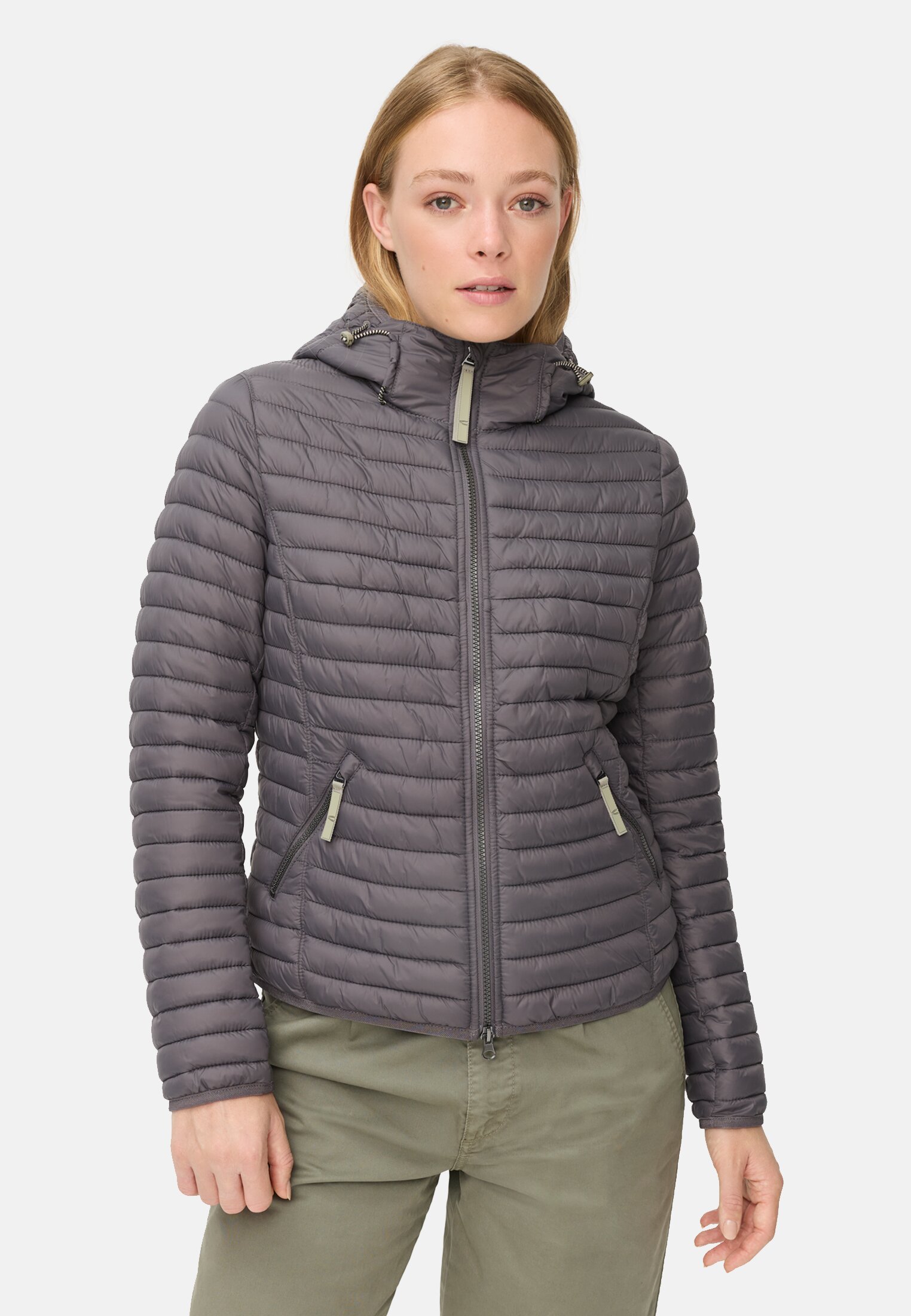 Vrouwen Blouson met waterafstotende functie Grijs gedragen voor