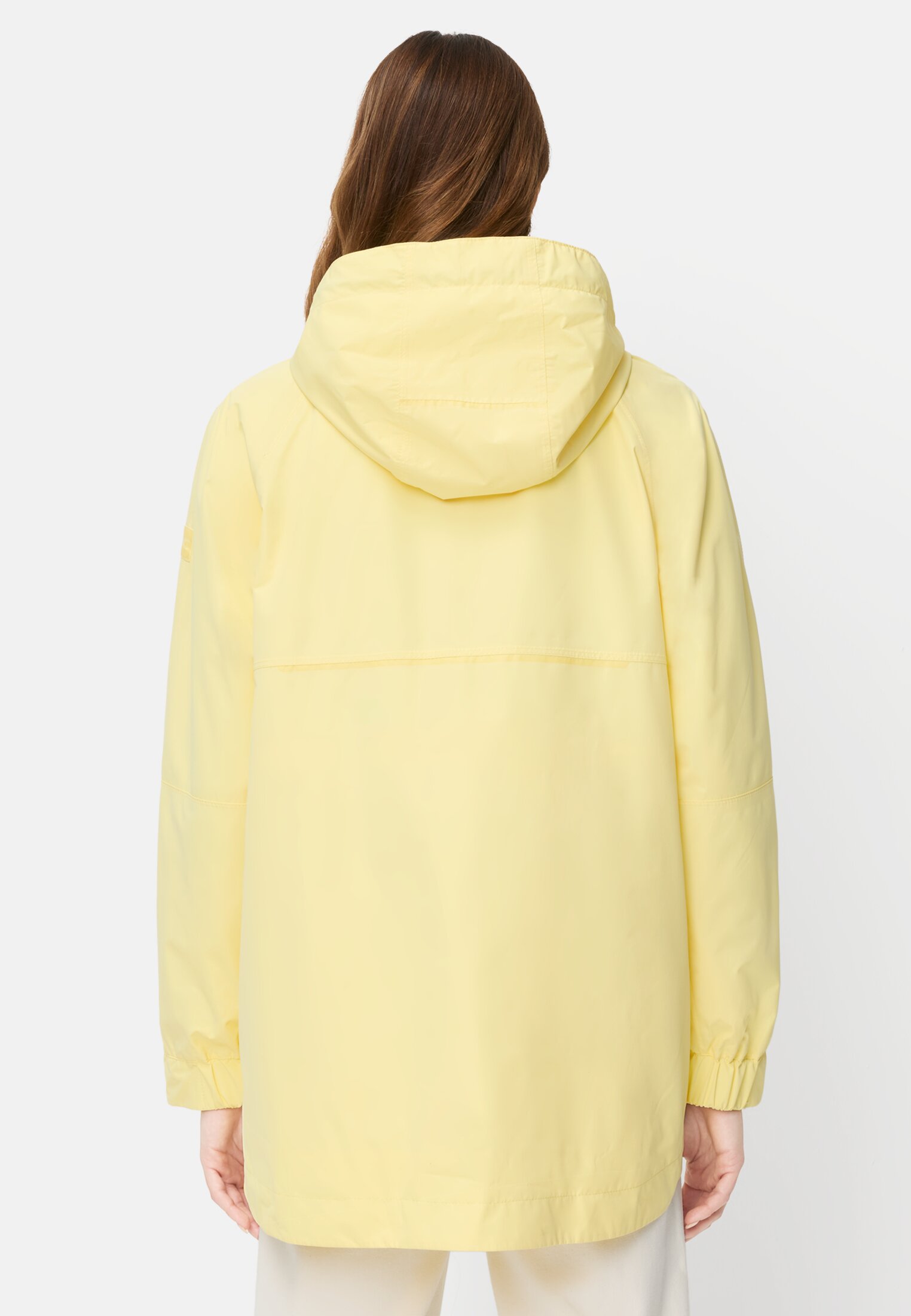 Women teXXXactive® Jacket with Adjustable Hood Lemon Yellow worn back