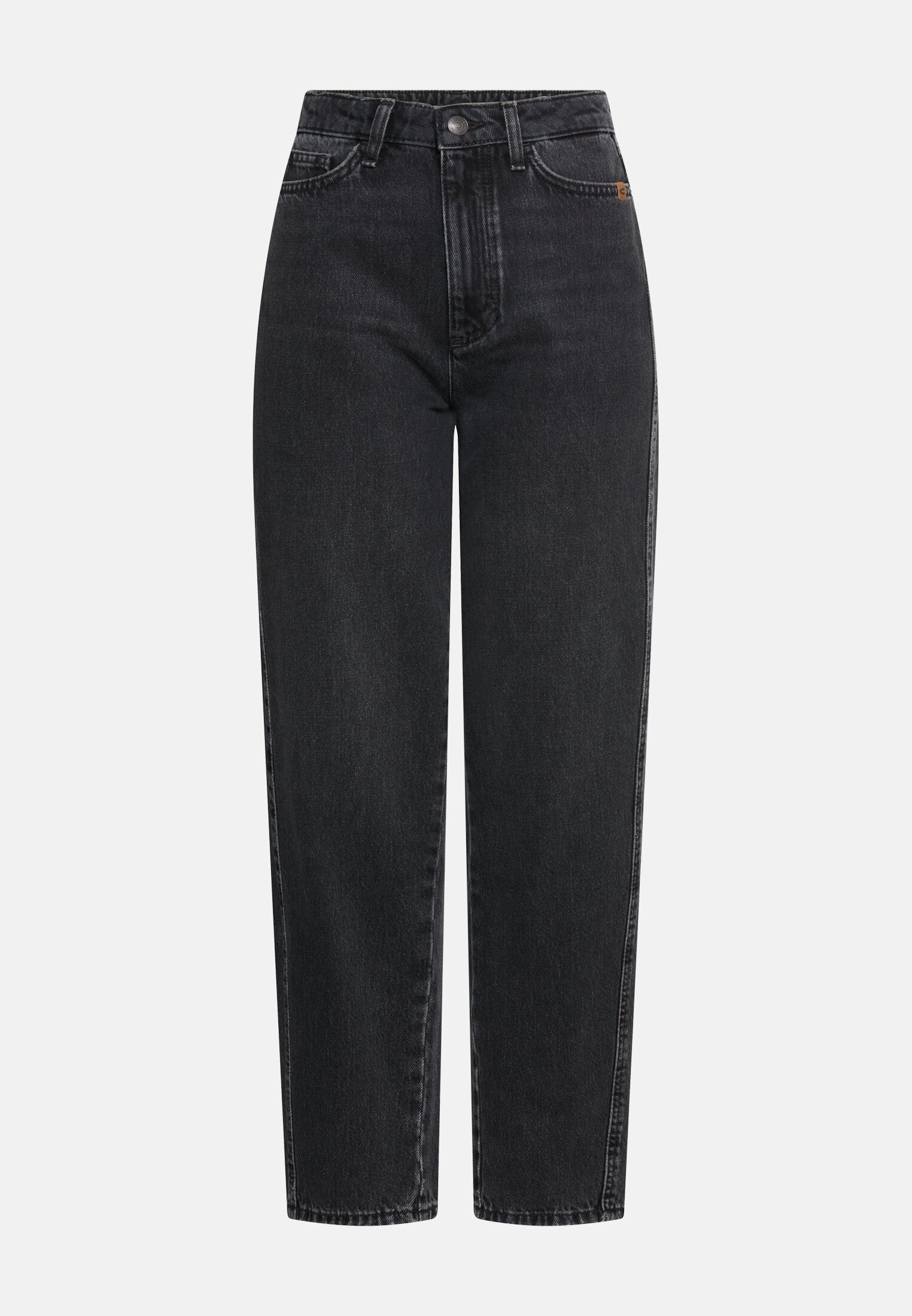 Women Barrel jeans with belt loops Black frontal front