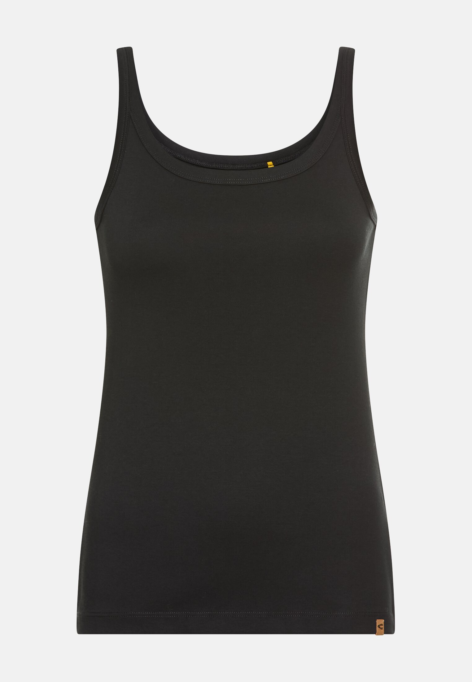 Damen Top aus reiner Baumwolle Schwarz frontal vorn
