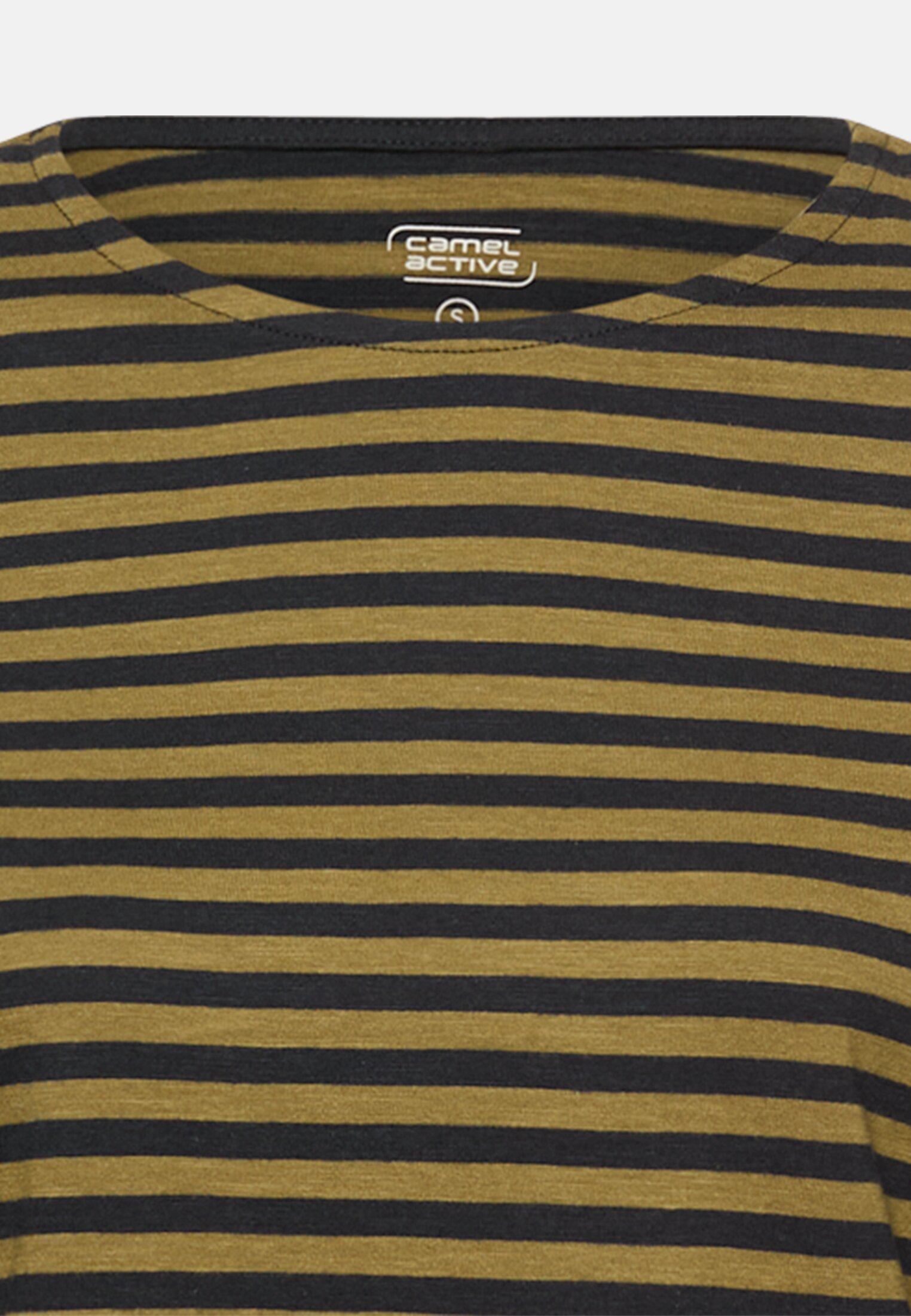 Damen Langarmshirt aus reiner Baumwolle Kaviar vorne nah