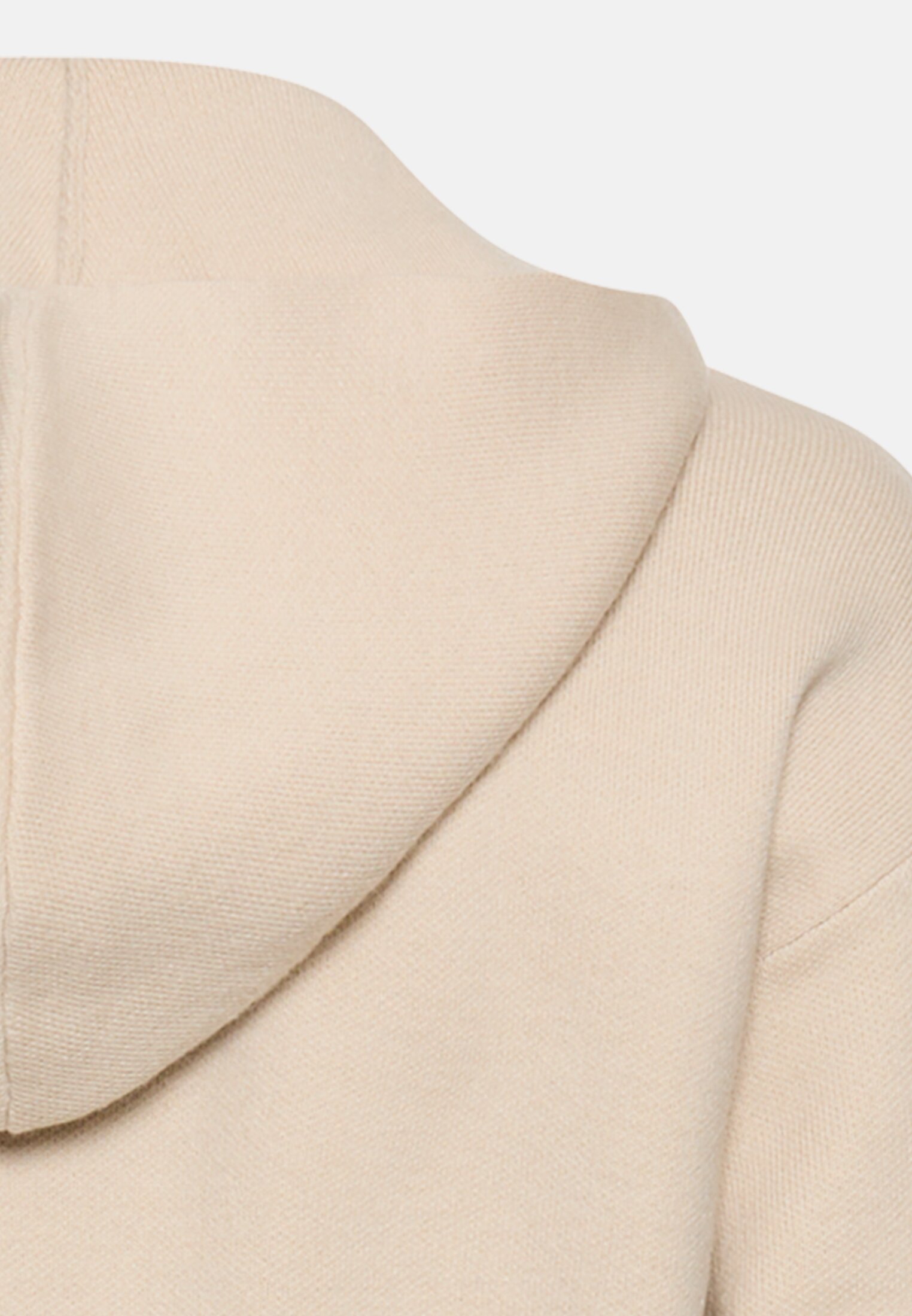 Damen Strickjacke mit Kapuze Hafer hinten nah