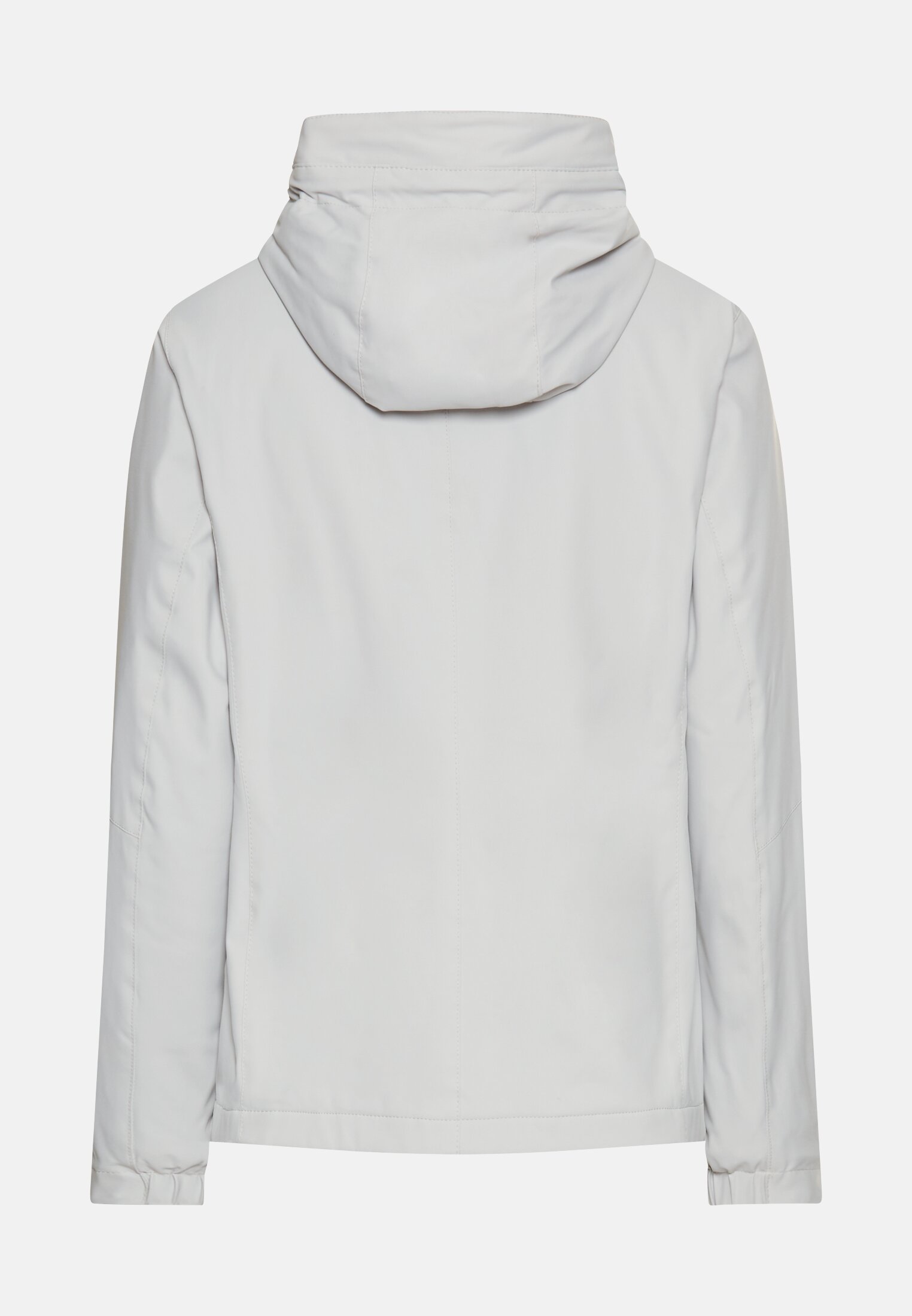 Damen Funktionsjacke mit abnehmbarer Kapuze Silber frontal hinten