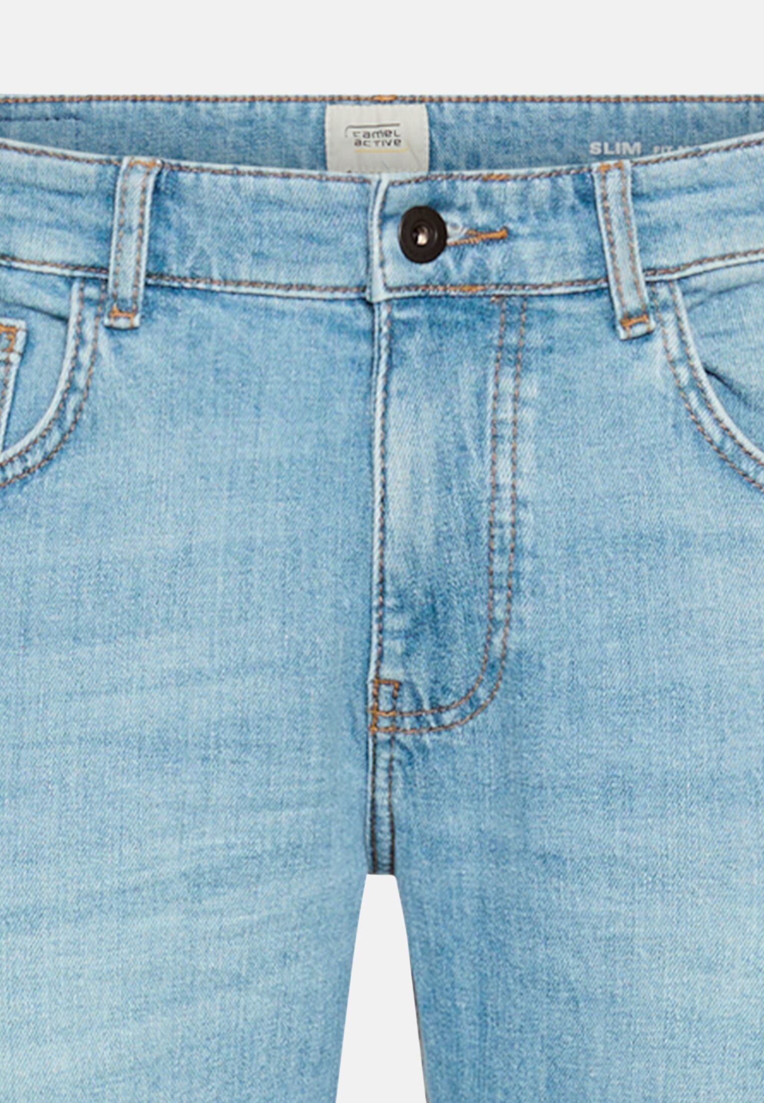 Men 5 Pocket Slim Fit Jeans Light Blue front close