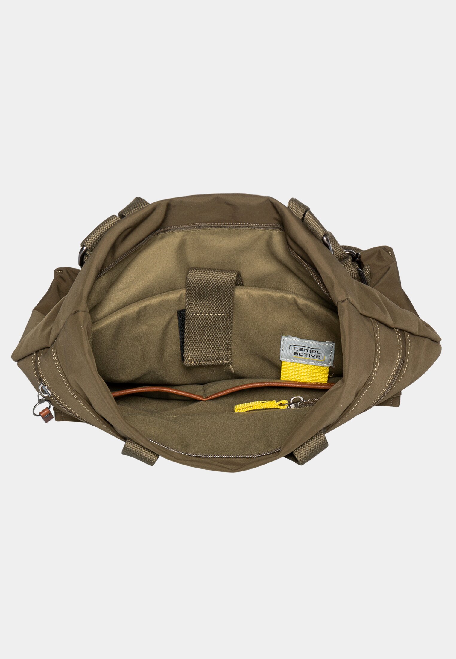 MI_358201-0000-35_3G-00 Damen Rucksack aus mattem Nylon Oliv Grün vorne nah