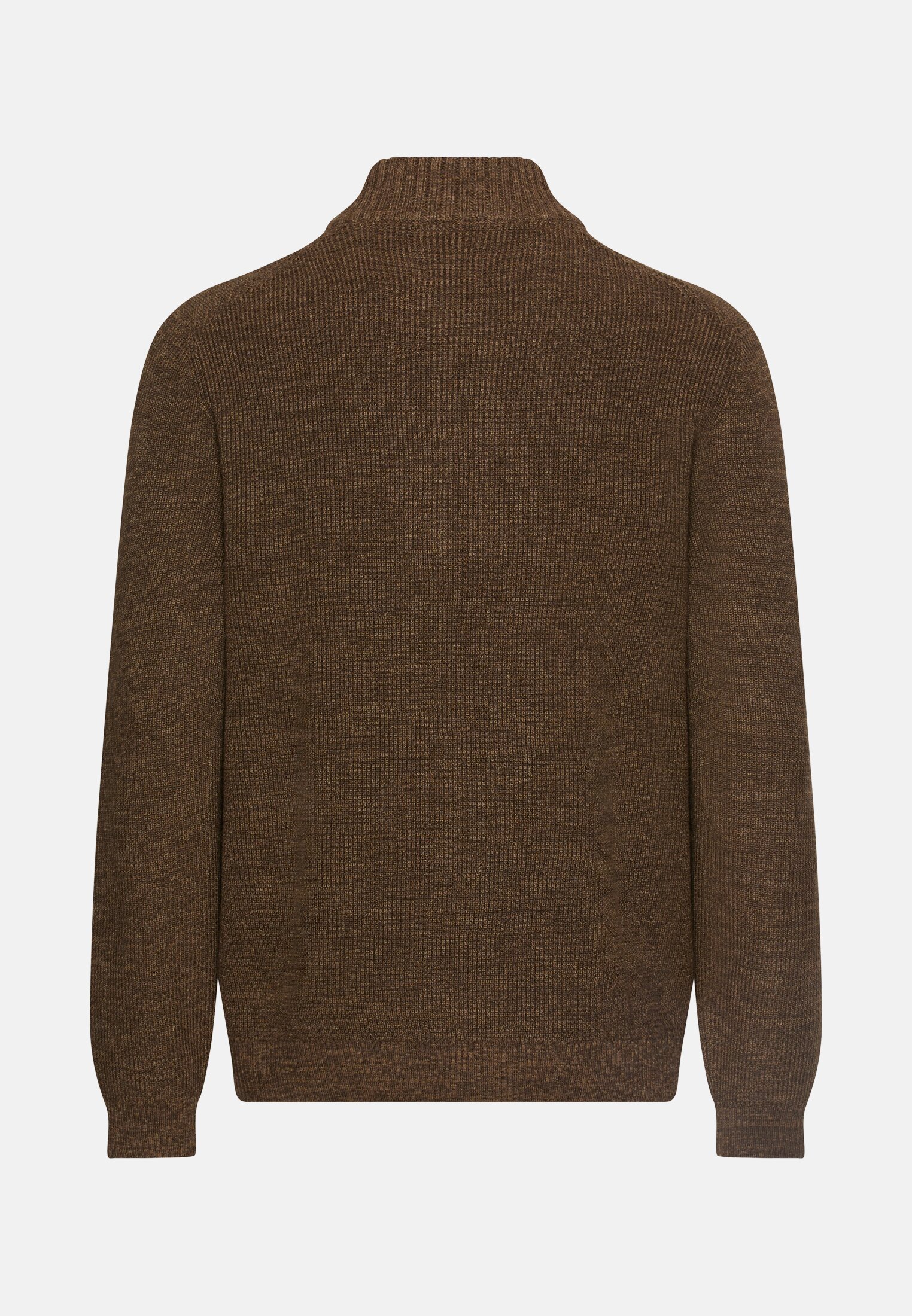 Men Knitted troyer in marled look Dark Brown frontal back