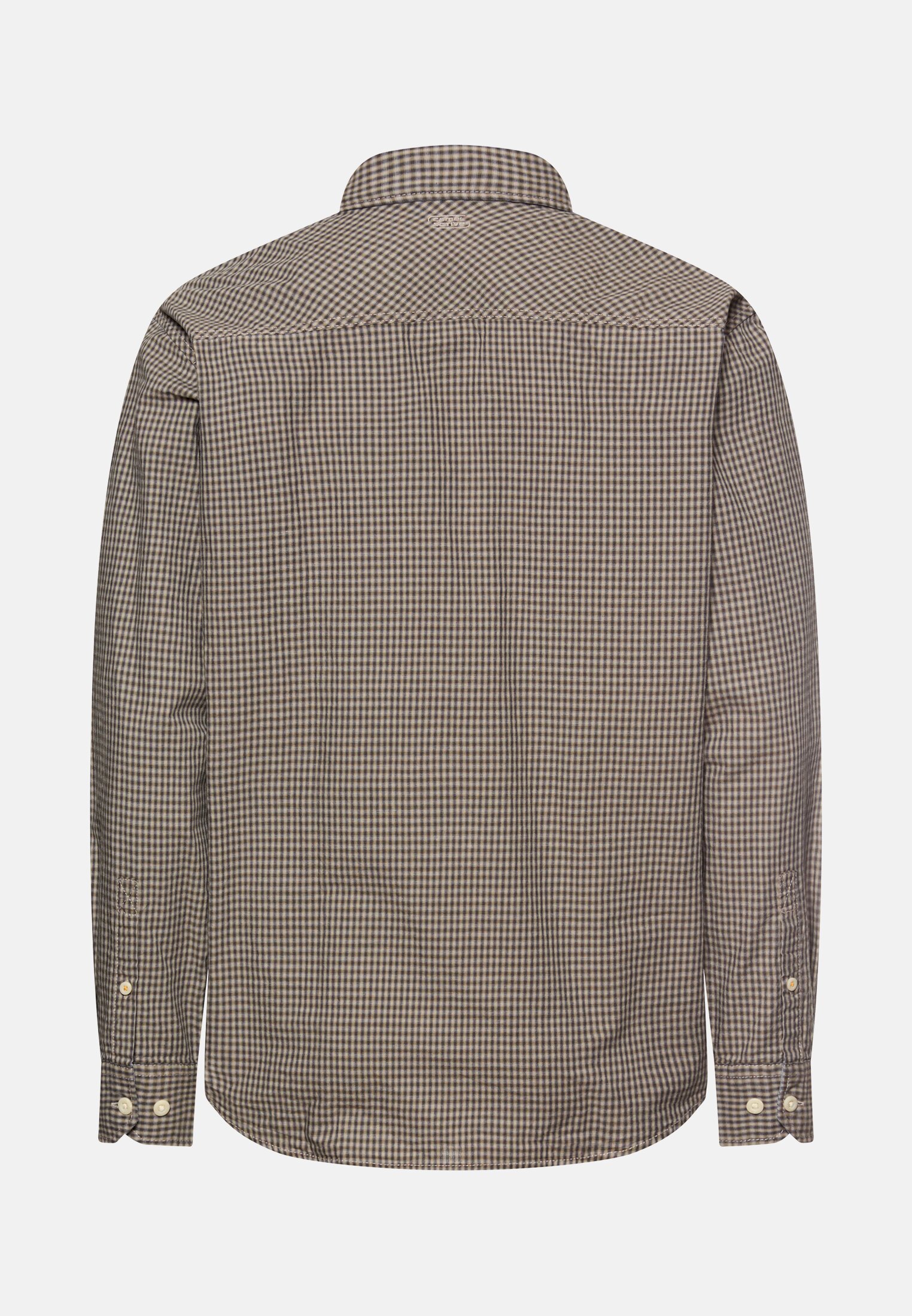 Heren Overhemd met lange mouwen met borstzak Olijfgroen frontaal achter