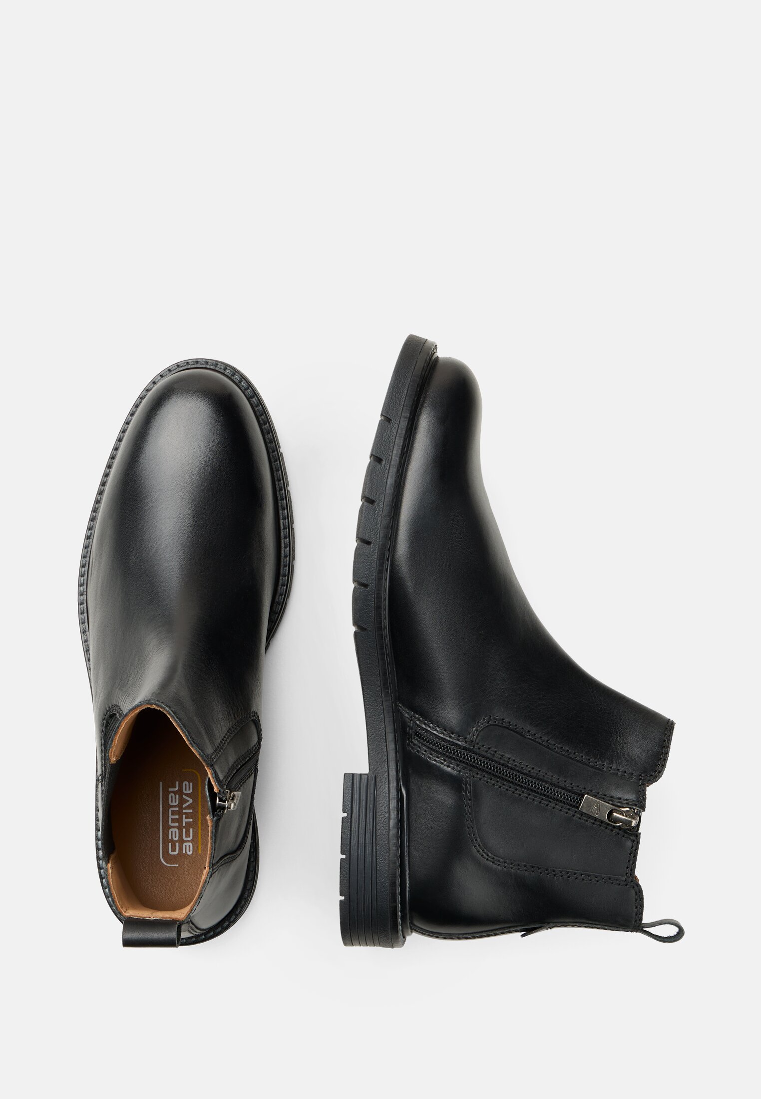 Men Chelsea Boot in Nappa Leather Black frontal top