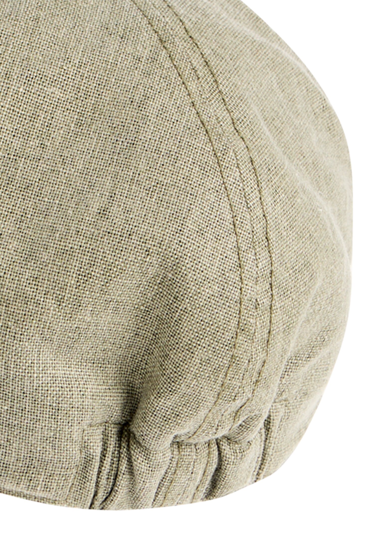 Heren Flat Cap van linnenmix Olijfgroen achter dichtbij