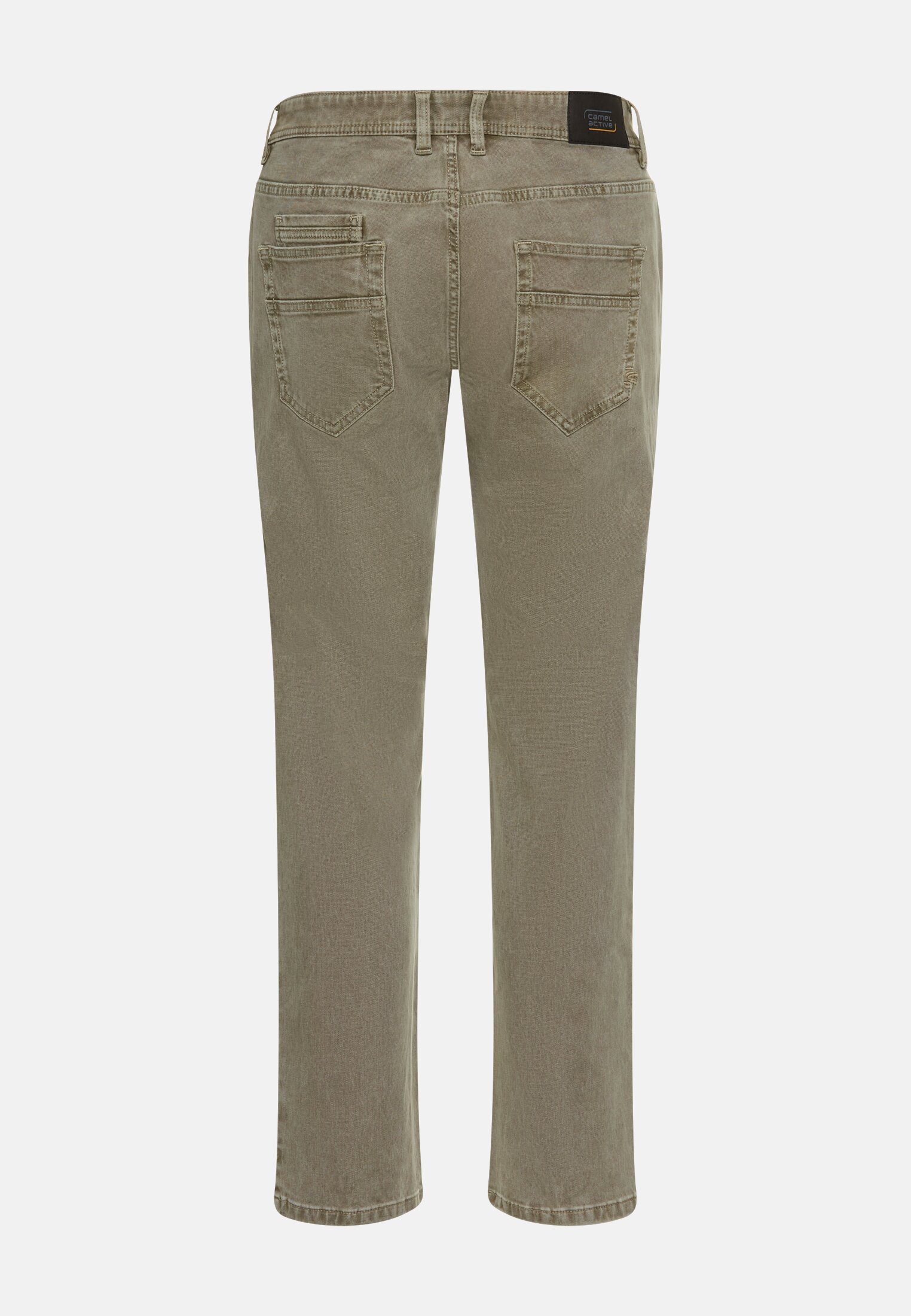Men 5-point relaxed fit trousers made from a cotton-elastane mix Khaki frontal back