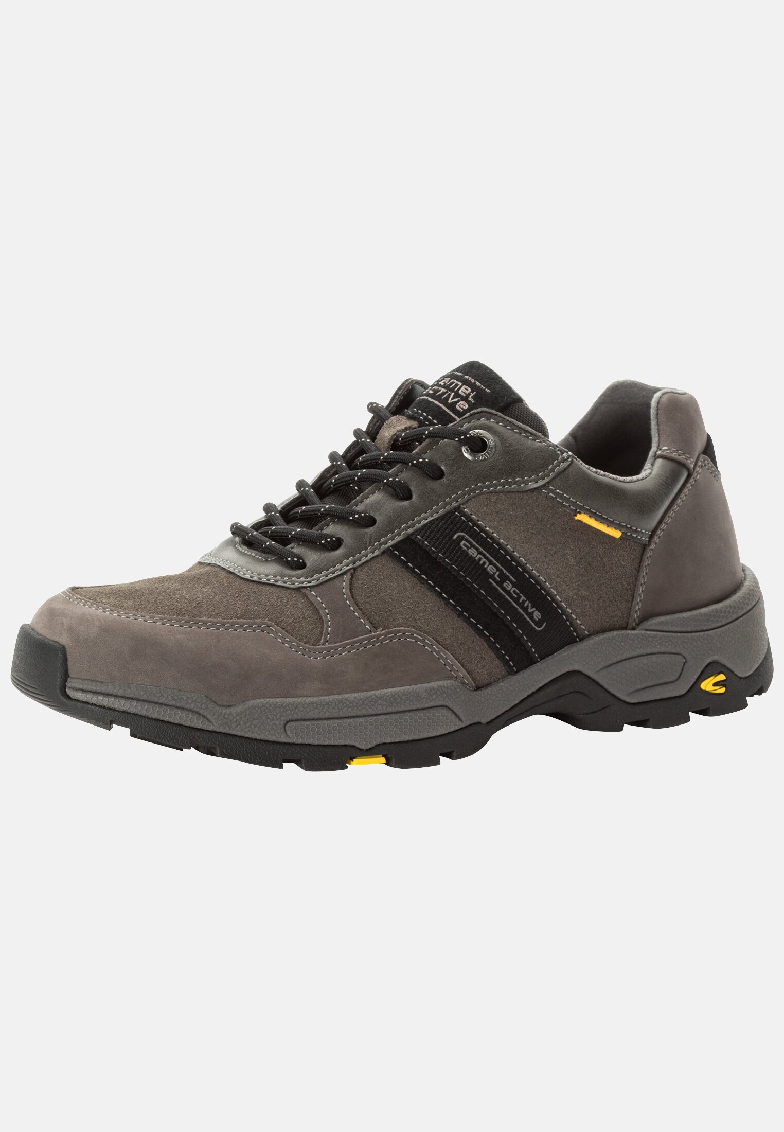 Herren Sneaker aus echtem Rindsleder Grau frontal hinten