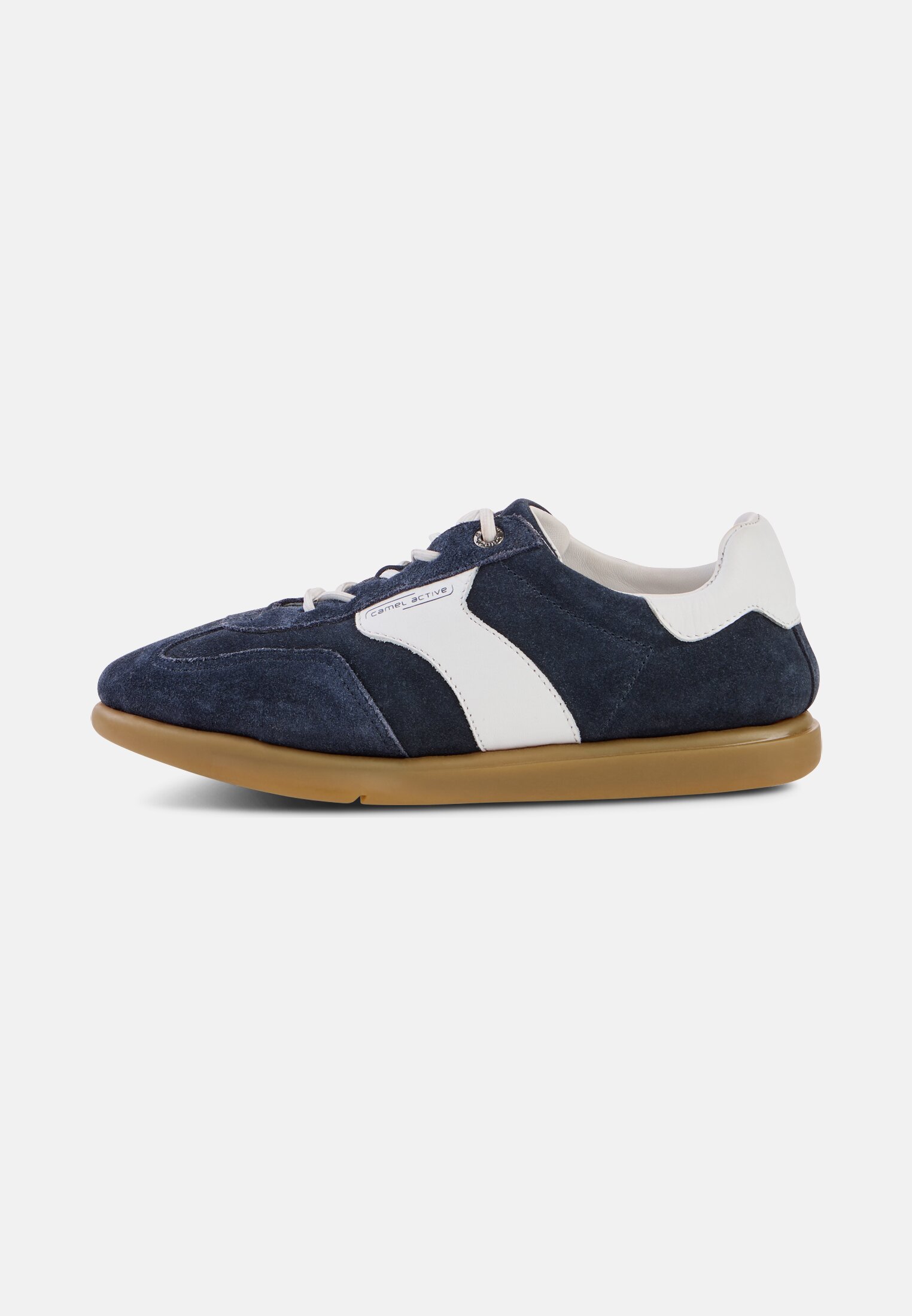 Damen Leder Sneaker mit flexibler Sohle Navy frontal vorn