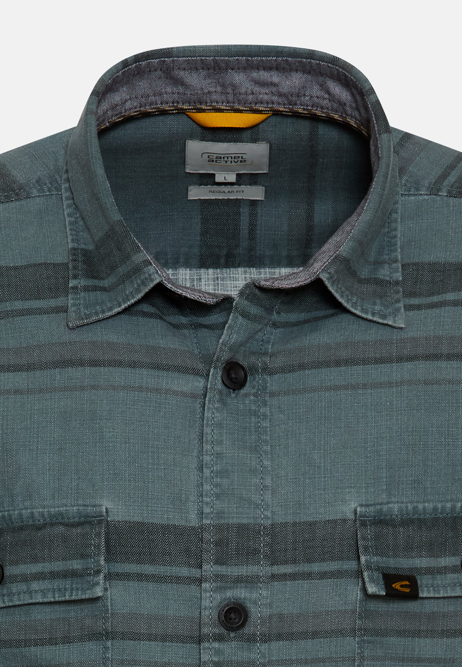 Heren Overhemd met lange mouwen van puur katoen Inktblauw front dichtbij