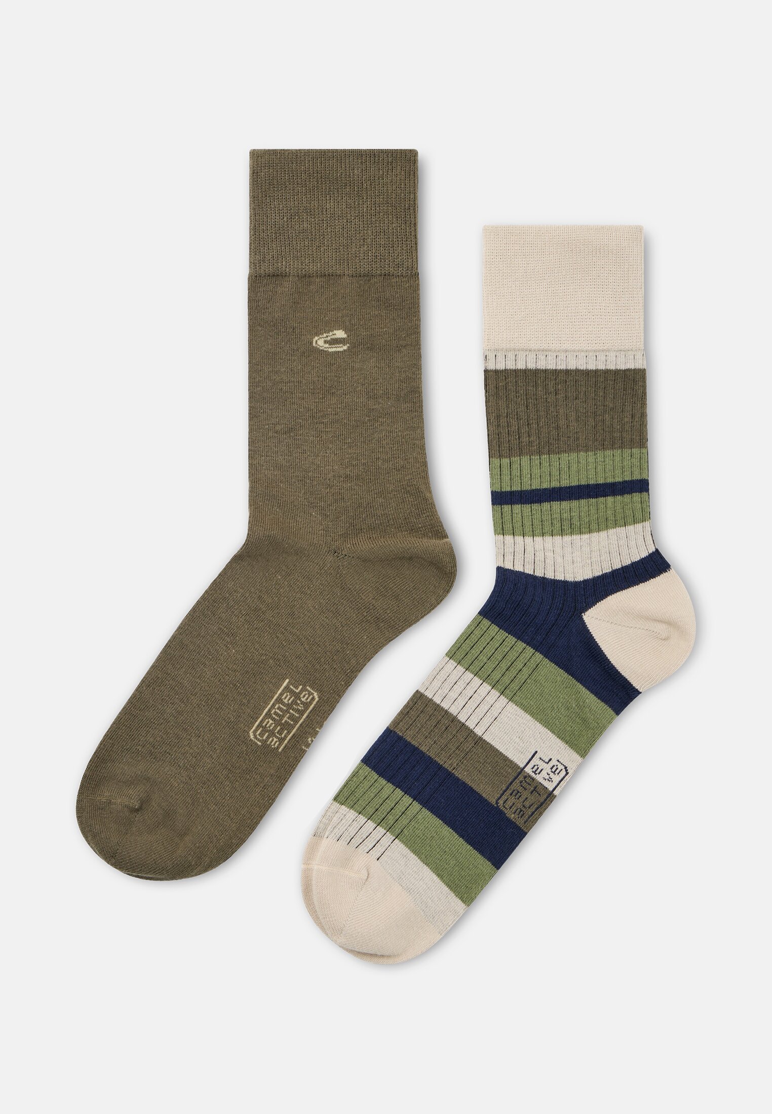 Herren Socken im 2er-Pack mit Baumwollmix Grün vorne nah