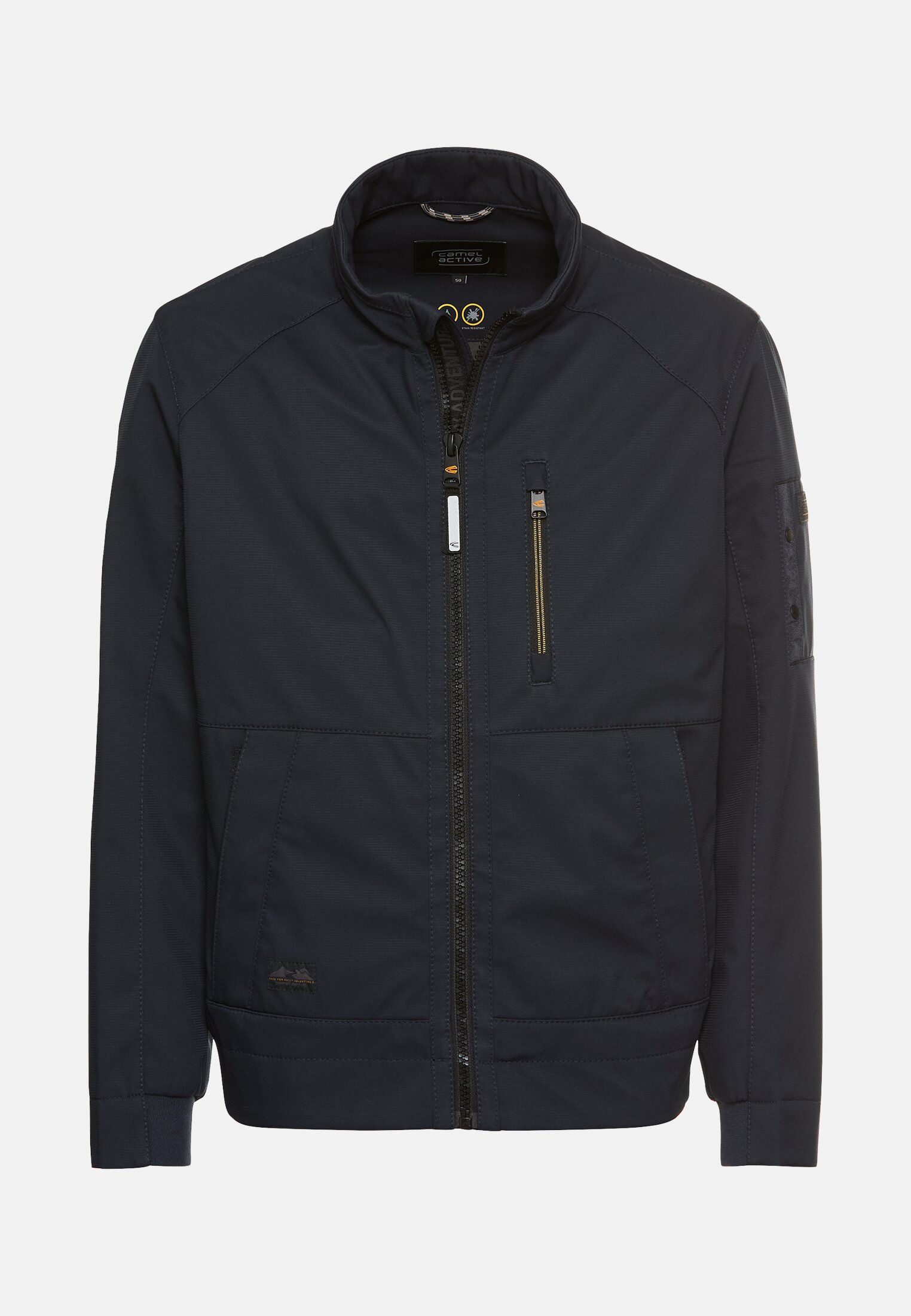 Heren Blouson gemaakt van puur polyester Marineblauw frontaal voor