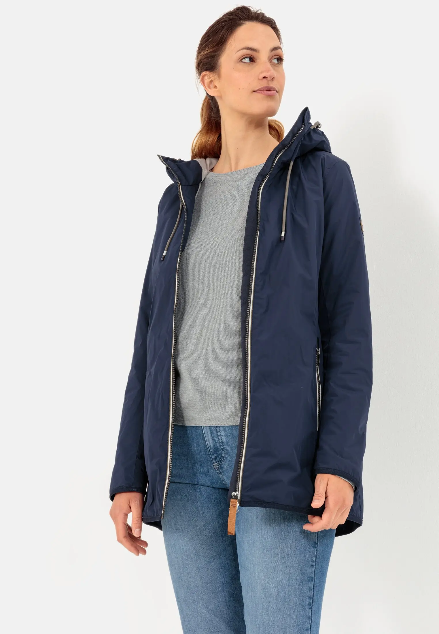 Langer Windbreaker für Damen in Dunkelblau | 34 