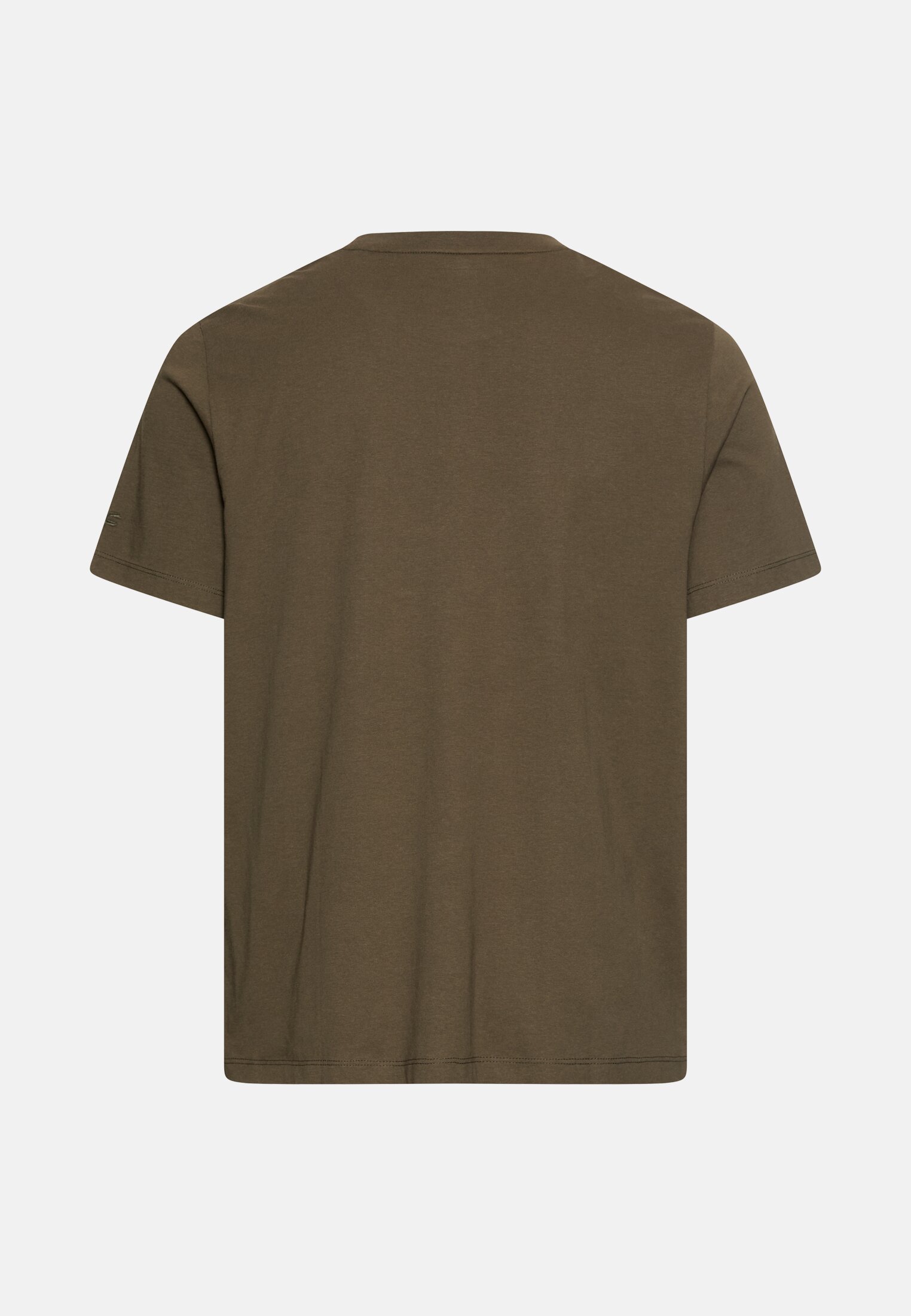 Herren T-Shirt mit Logoprint aus organic Cotton Olivgrün frontal hinten