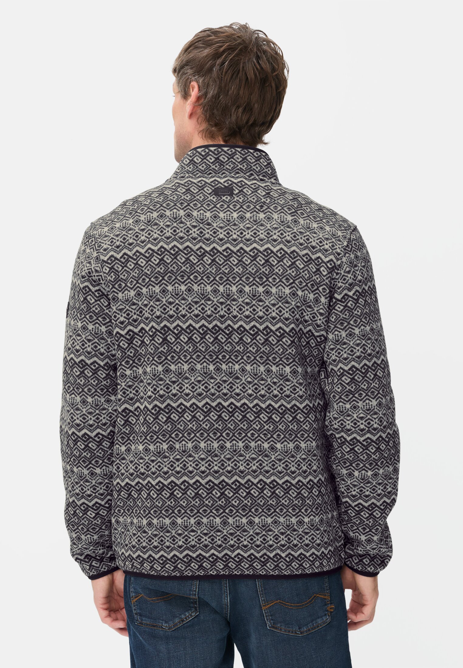 Heren Fleecevest met geruwd binnenmateriaal Marineblauw gedragen achter