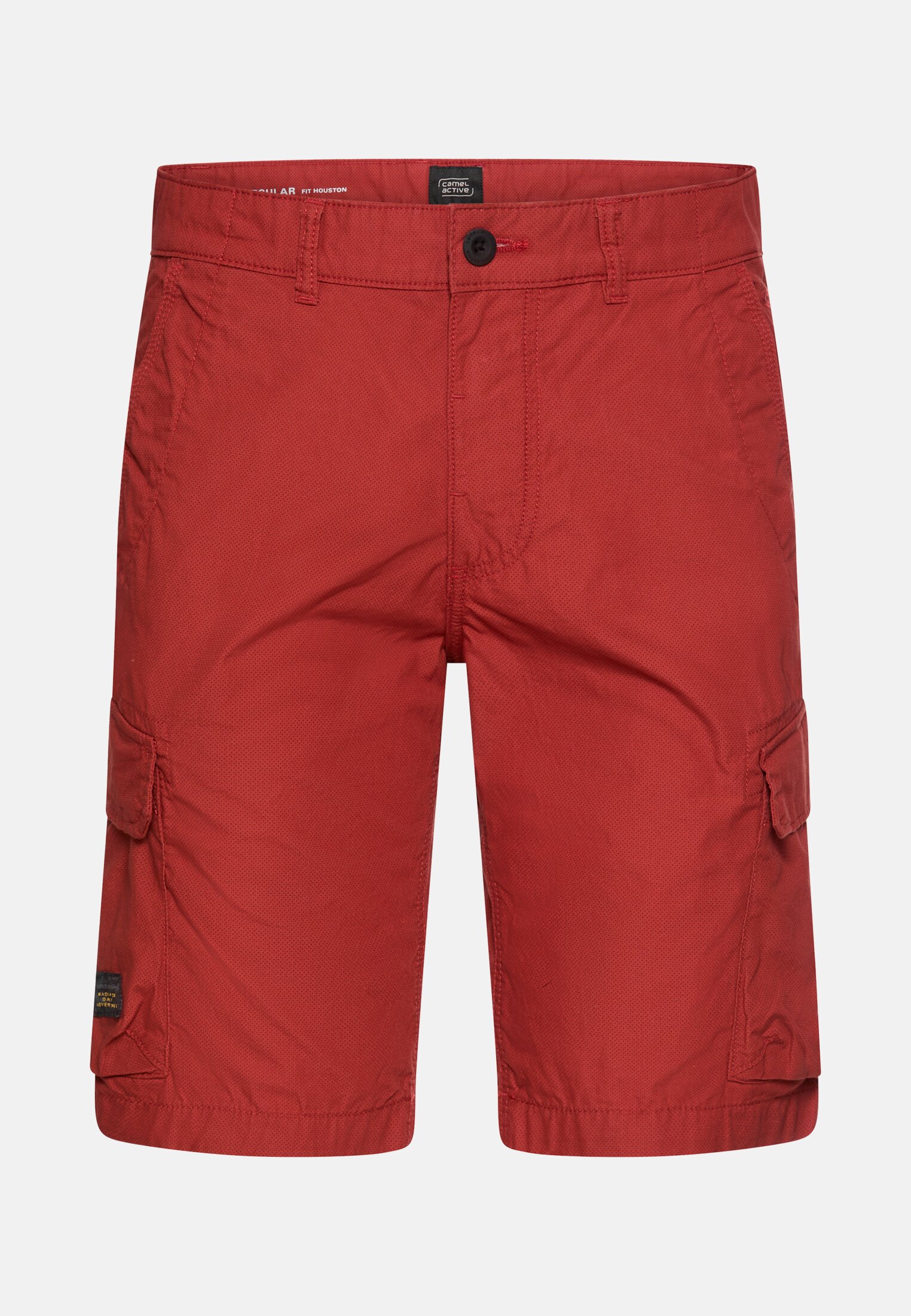 Herren Cargoshorts aus reiner Baumwolle Rot frontal vorn