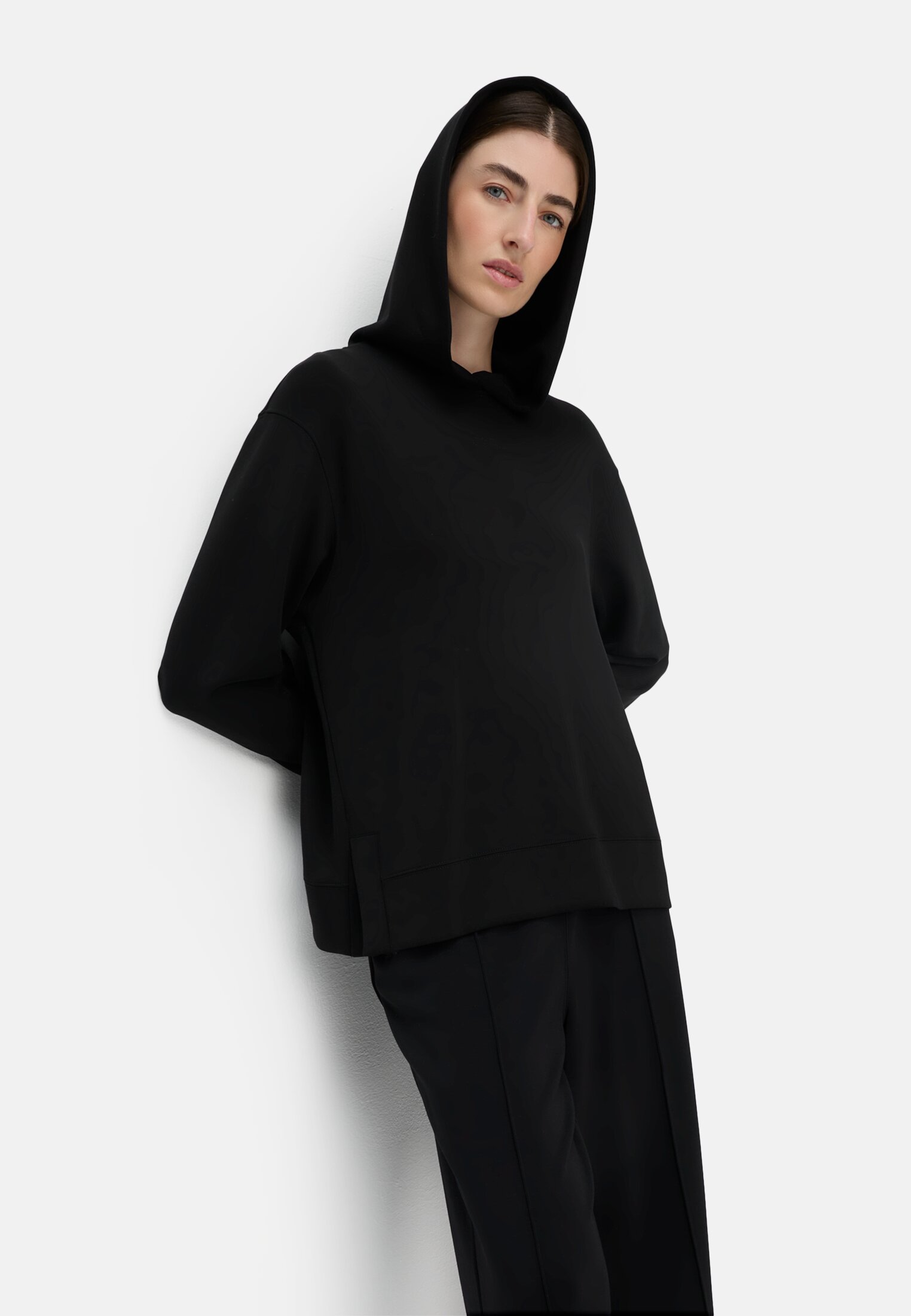 Vrouwen Hoodie met relaxed fit Kaviaar gedragen emotional 