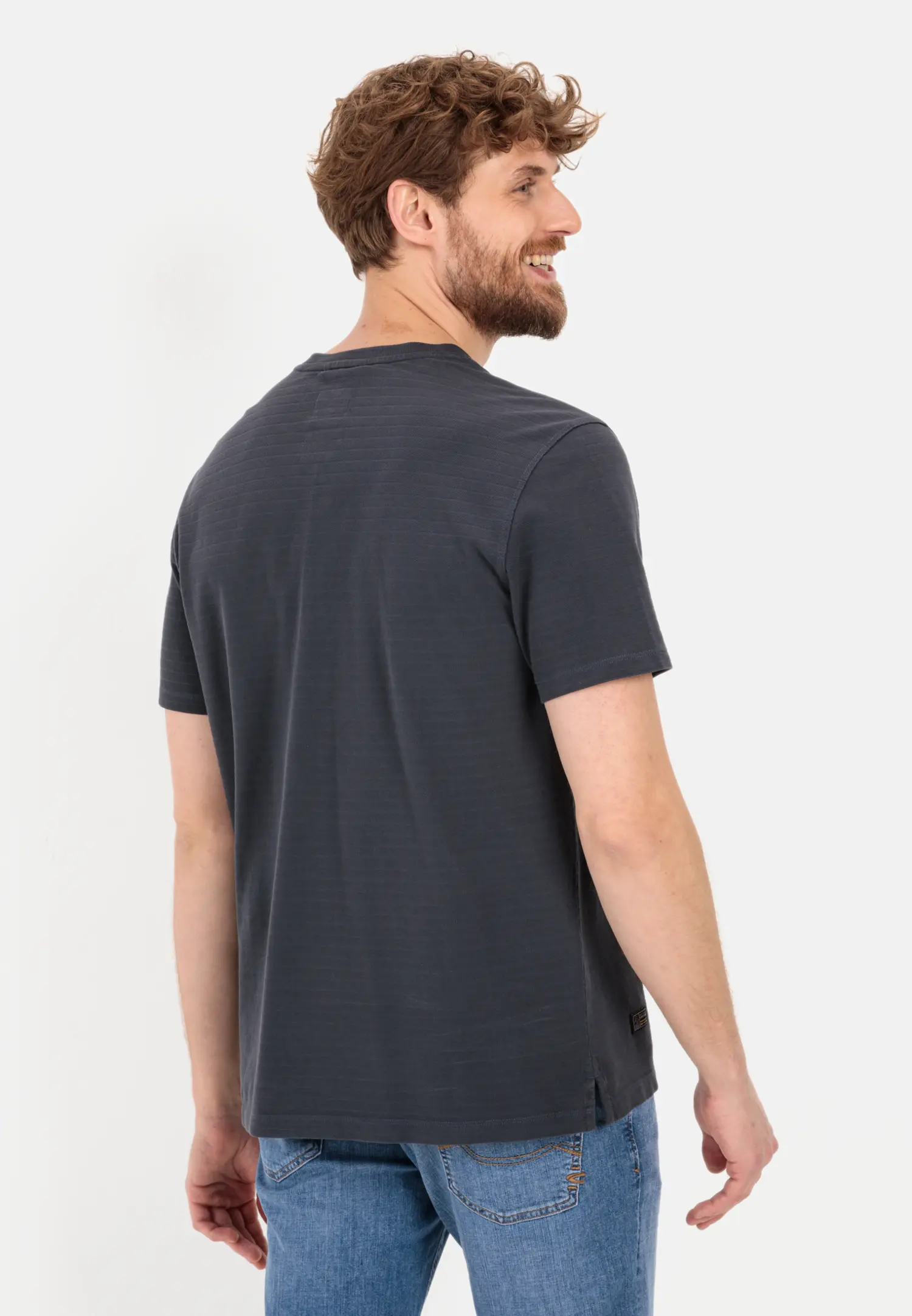 Kurzarm Henley für Herren in Dunkelblau | XL