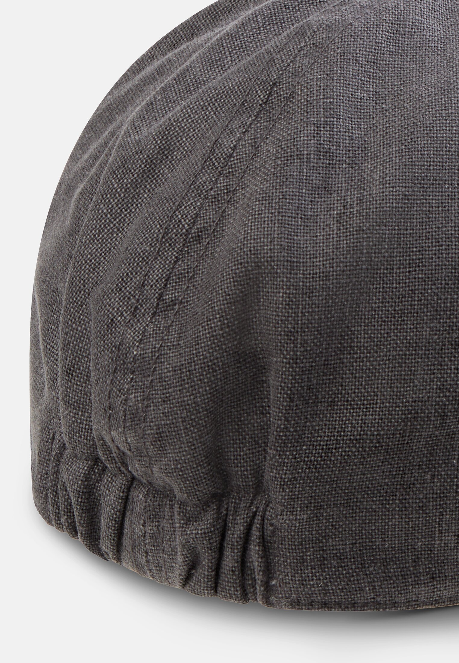 Herren Flat Cap aus Leinen-Mix Dunkelblau hinten nah